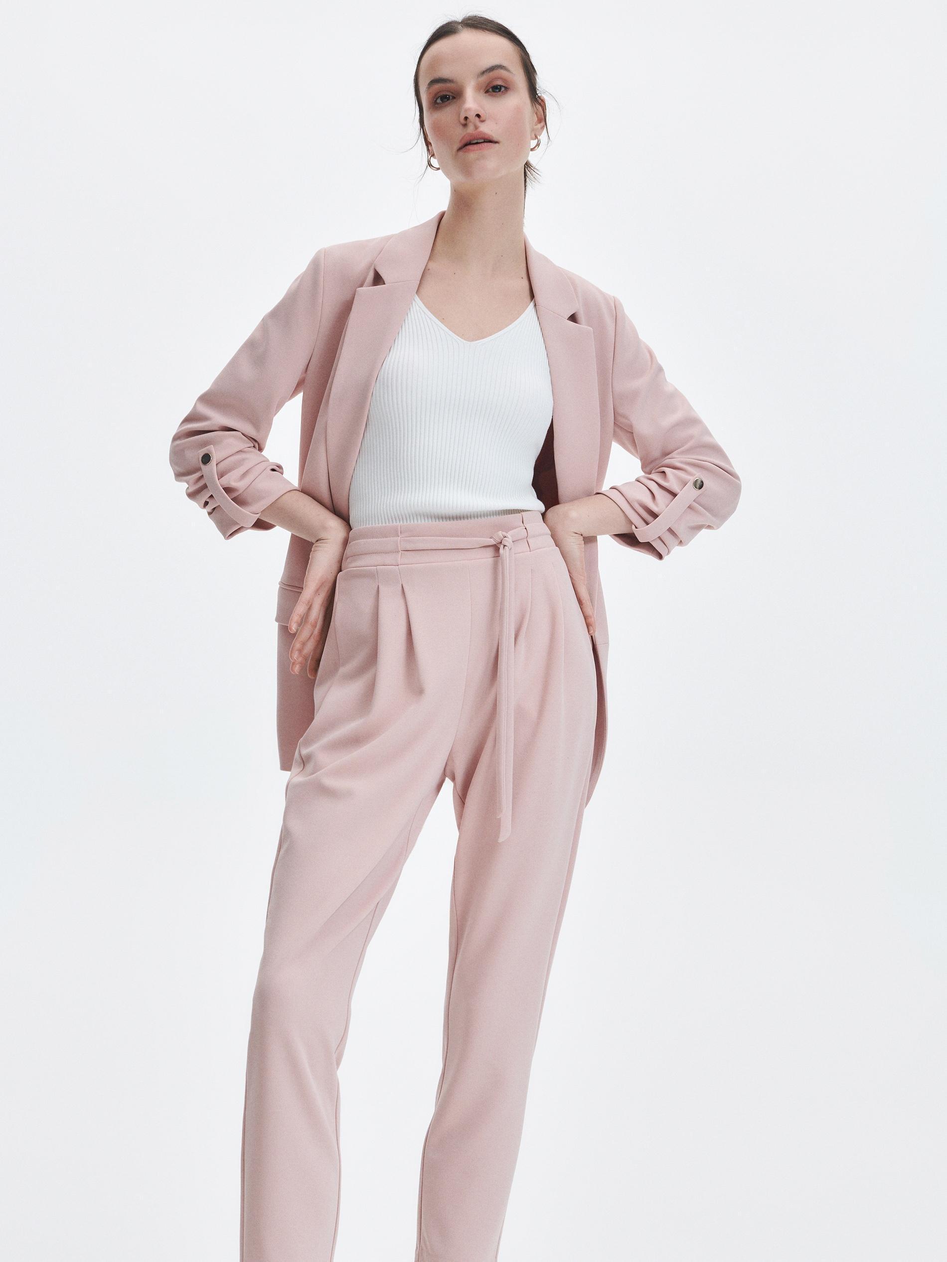 Pink Plain Trousers, , large image number 1