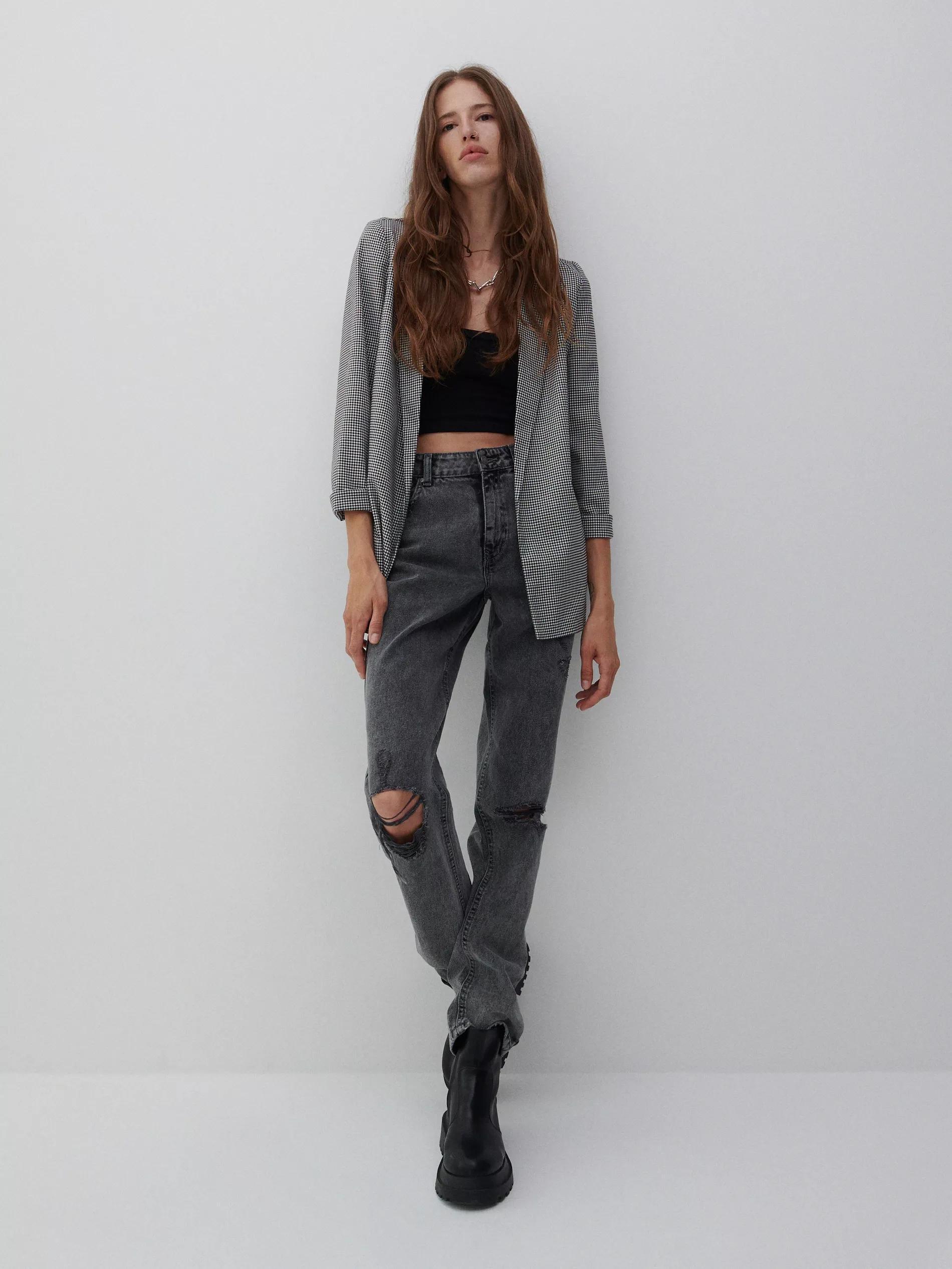 Black Checked Jacket, Women, , large image number 0
