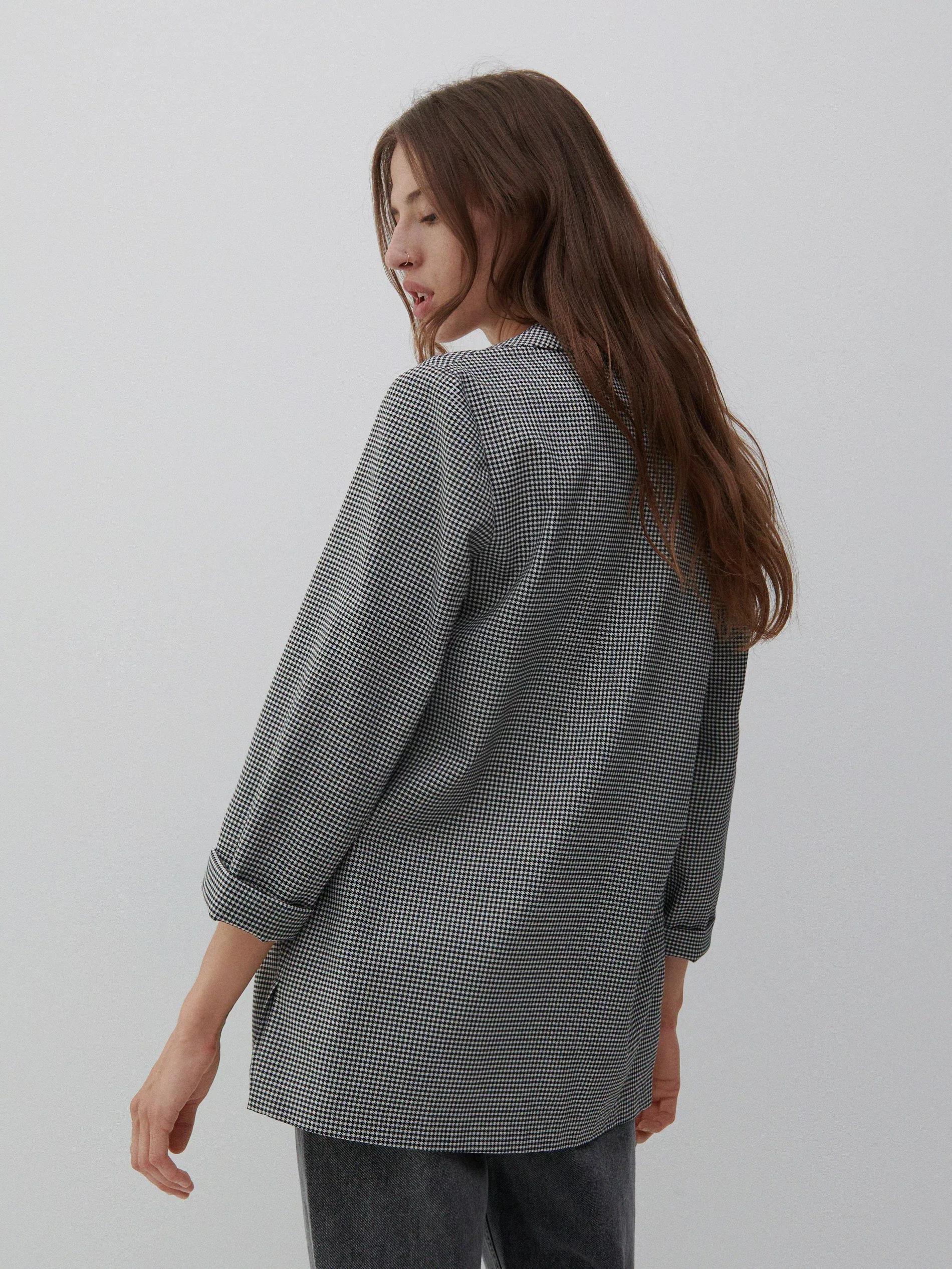 Black Checked Jacket, Women, , large image number 2