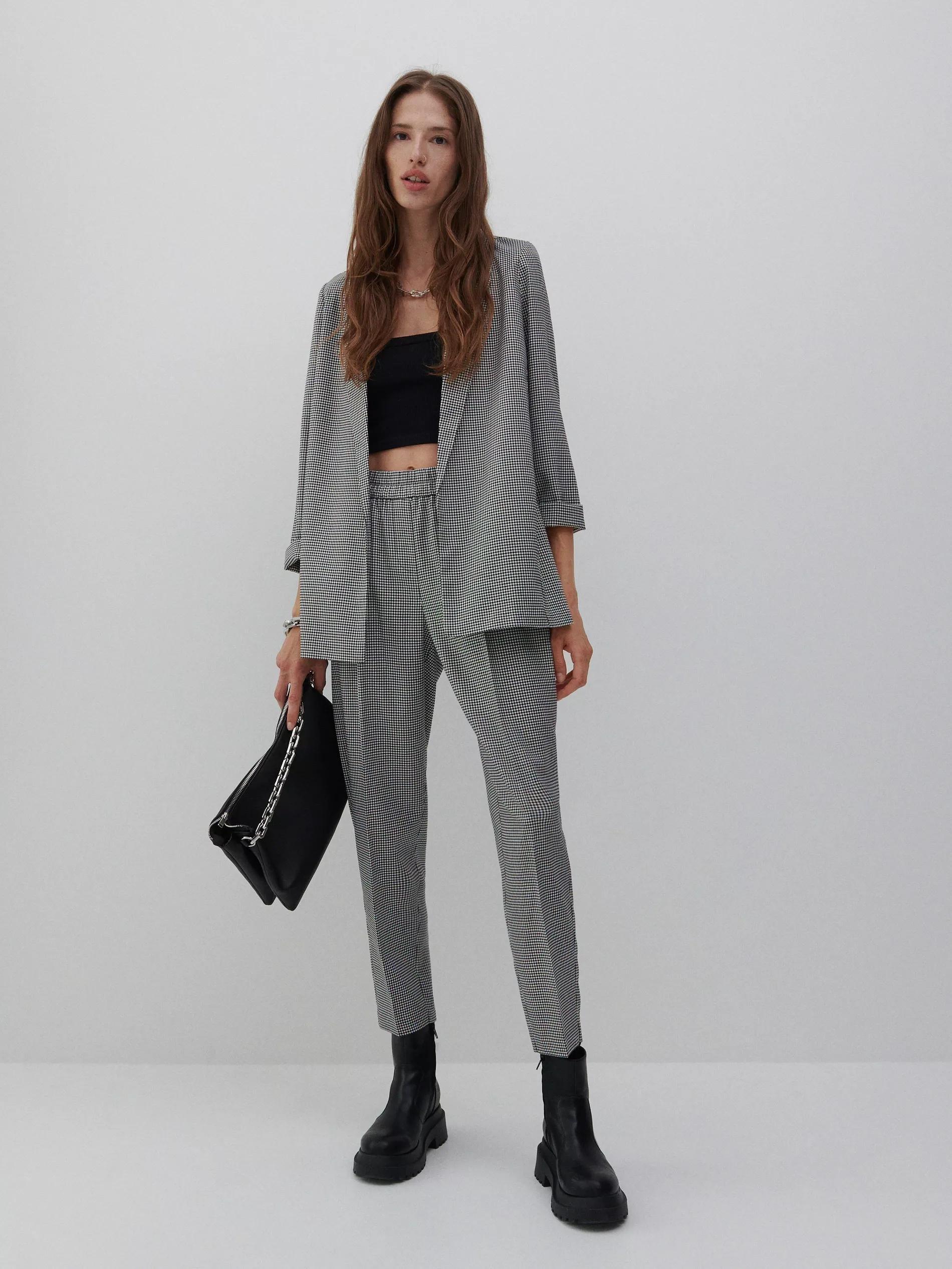 Black Checked Jacket, Women, , large image number 3