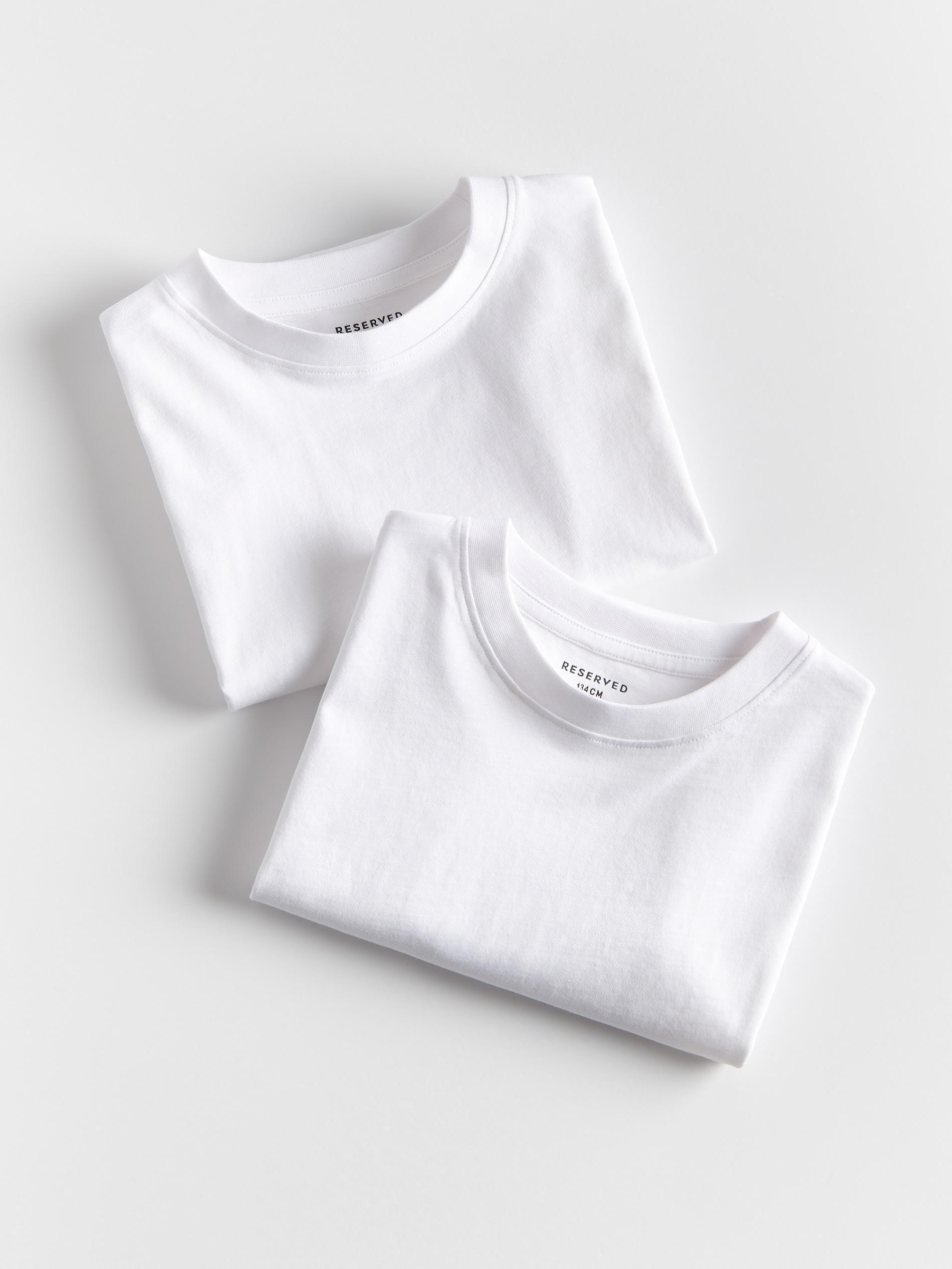 تيشيرتات قطن أبيض (عبوة 2), White, medium