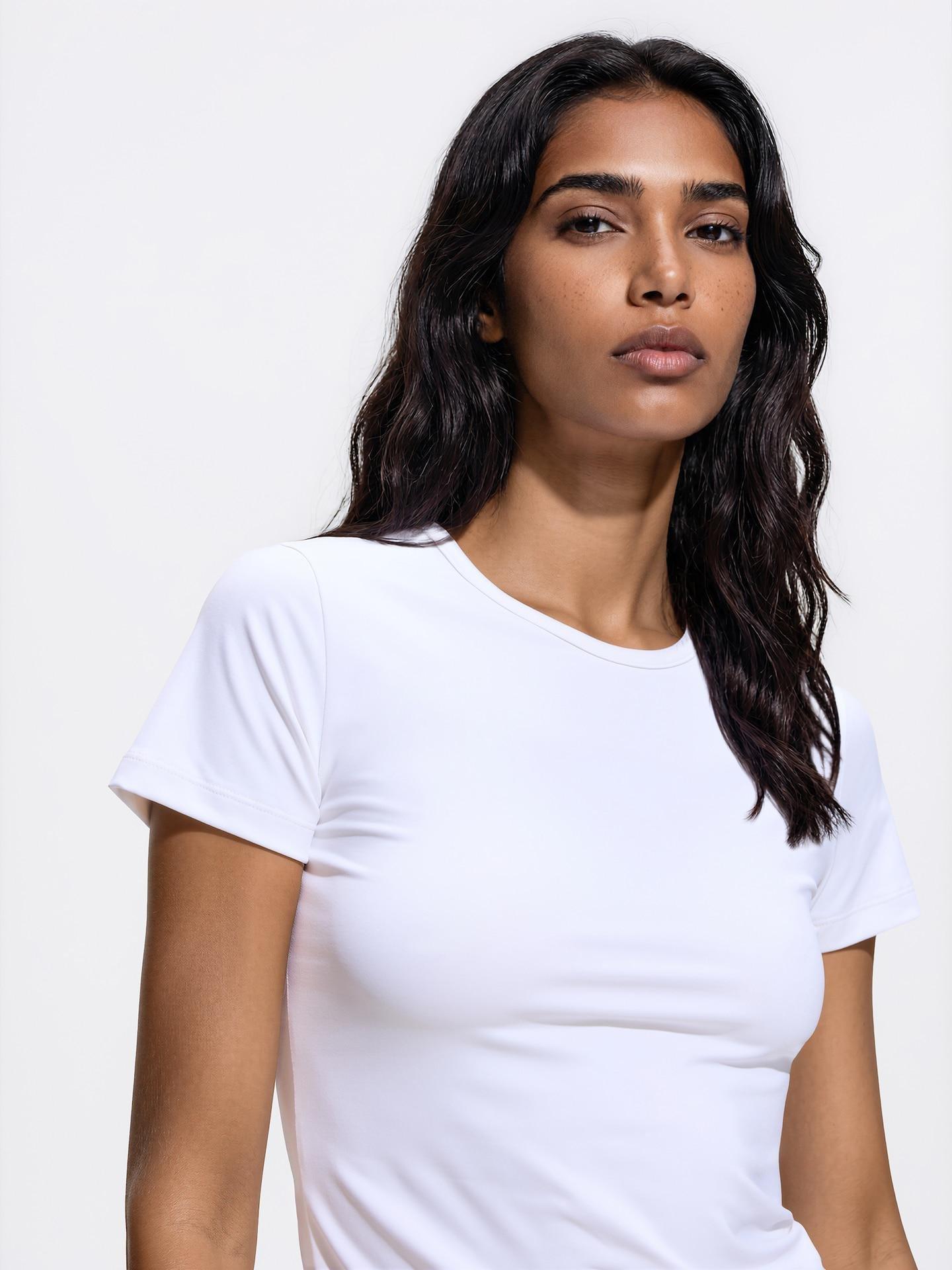 White Slim Fit T-Shirt, White, medium