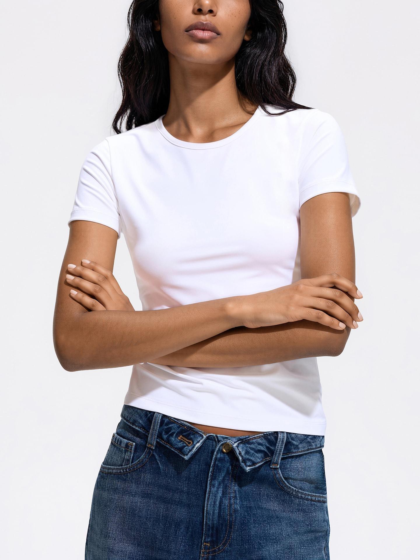 White Slim Fit T-Shirt, White, large image number 2