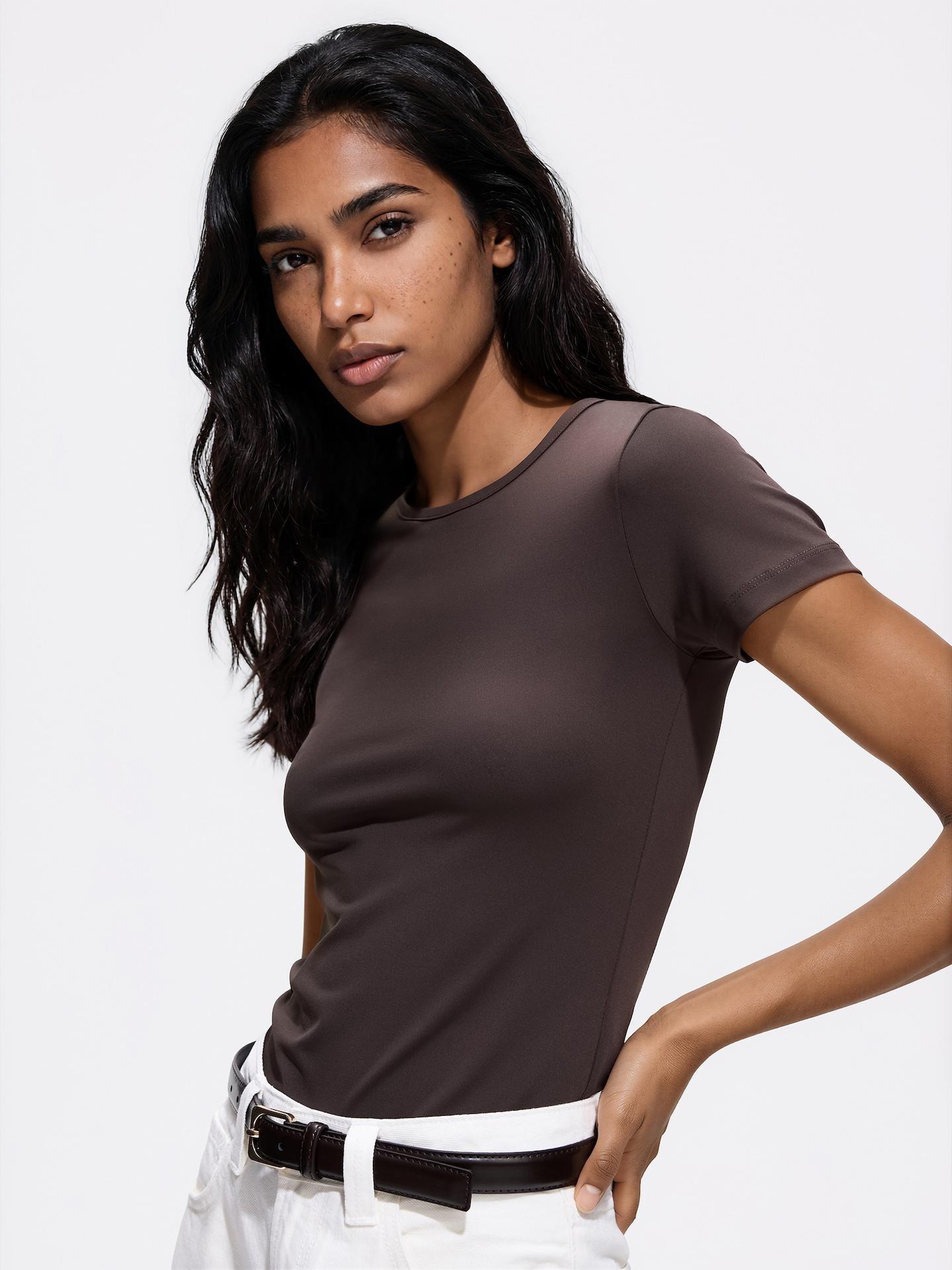 Brown Slim Fit T-Shirt, Brown, large image number 1