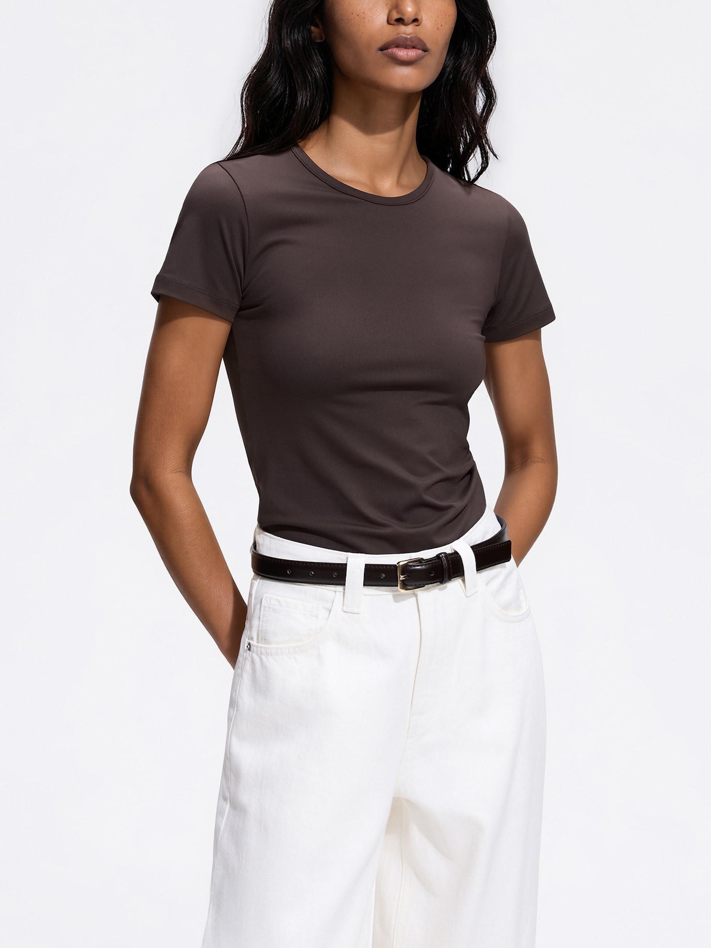 Brown Slim Fit T-Shirt, Brown, large image number 4