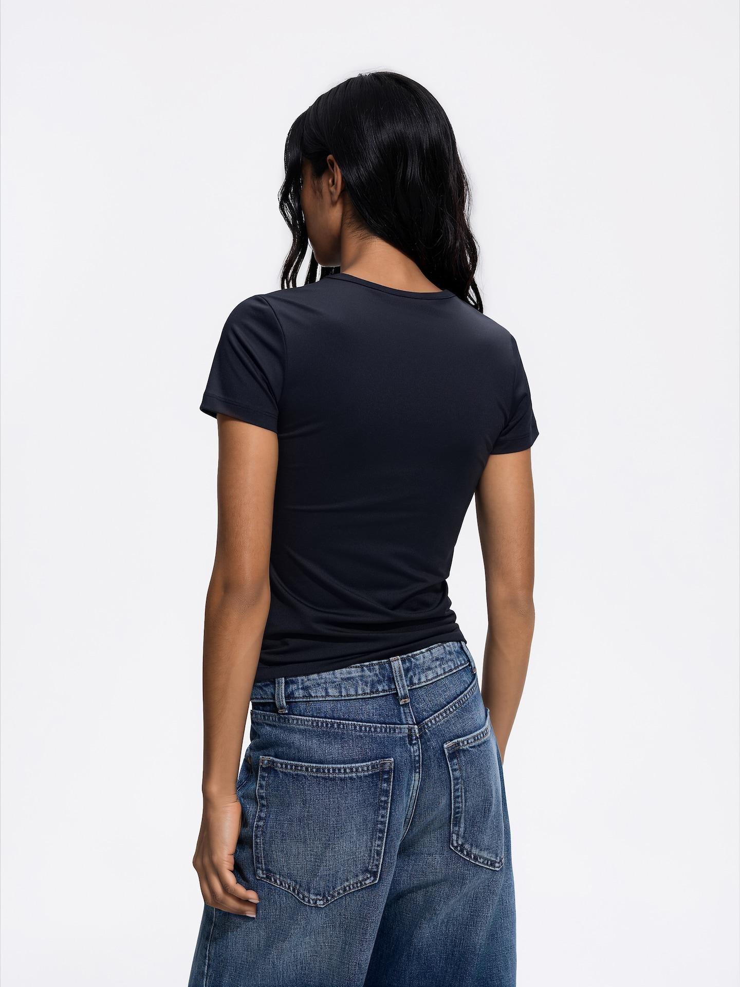 Black Slim Fit T-Shirt, Black, large image number 3