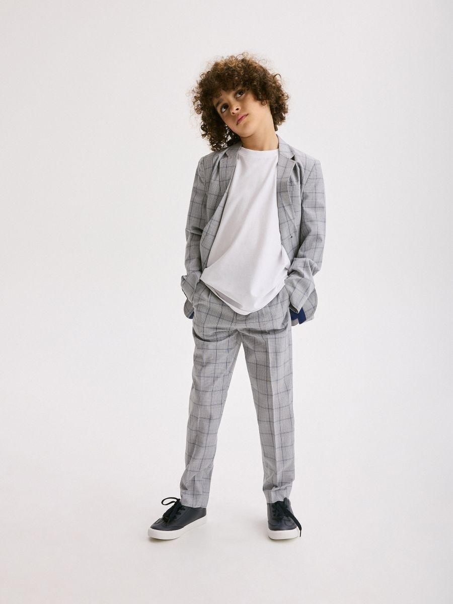 Blue Elegant Check Blazer, , large image number 0