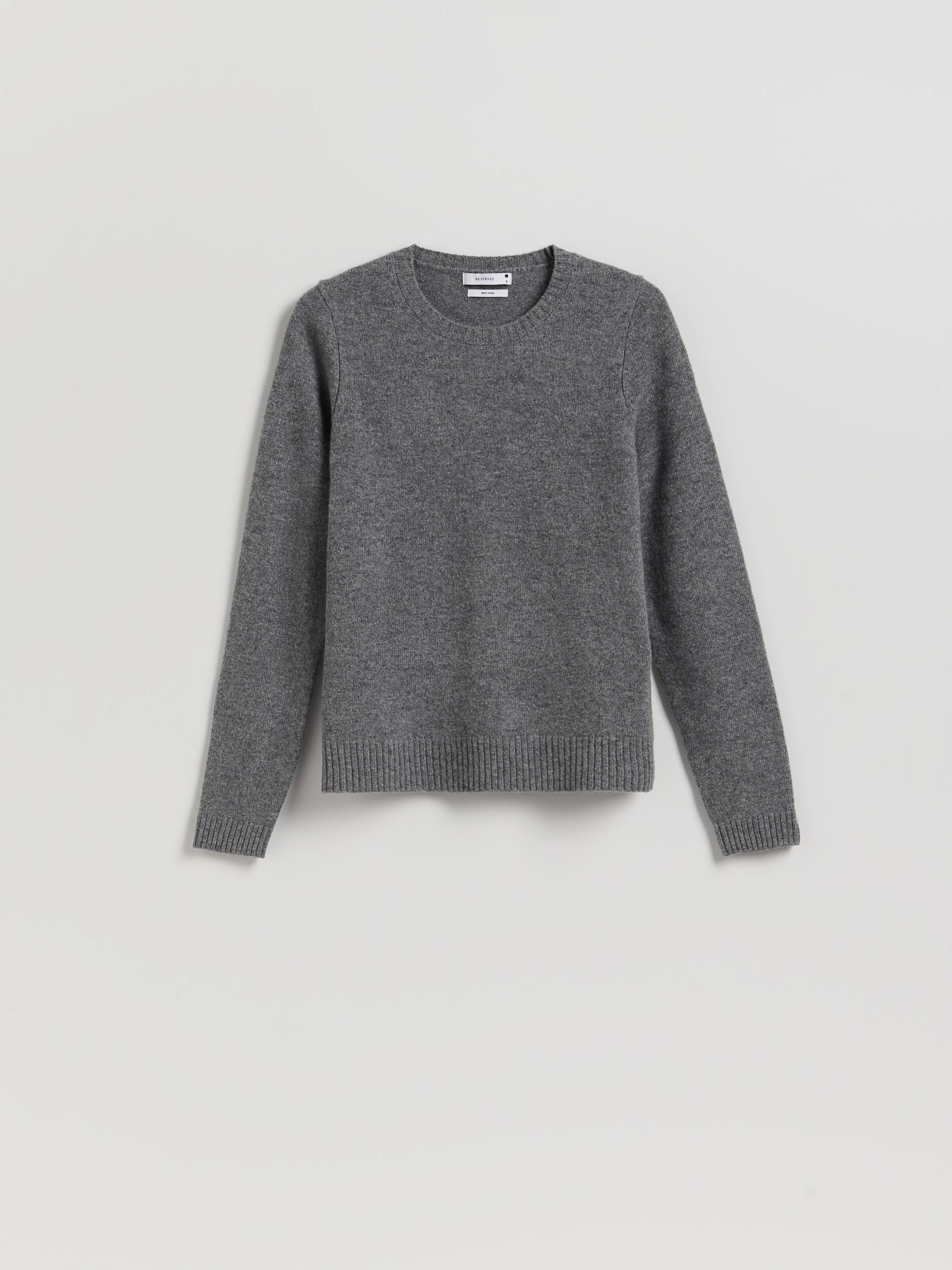Grey Wool Jumper, Grey, large image number 4