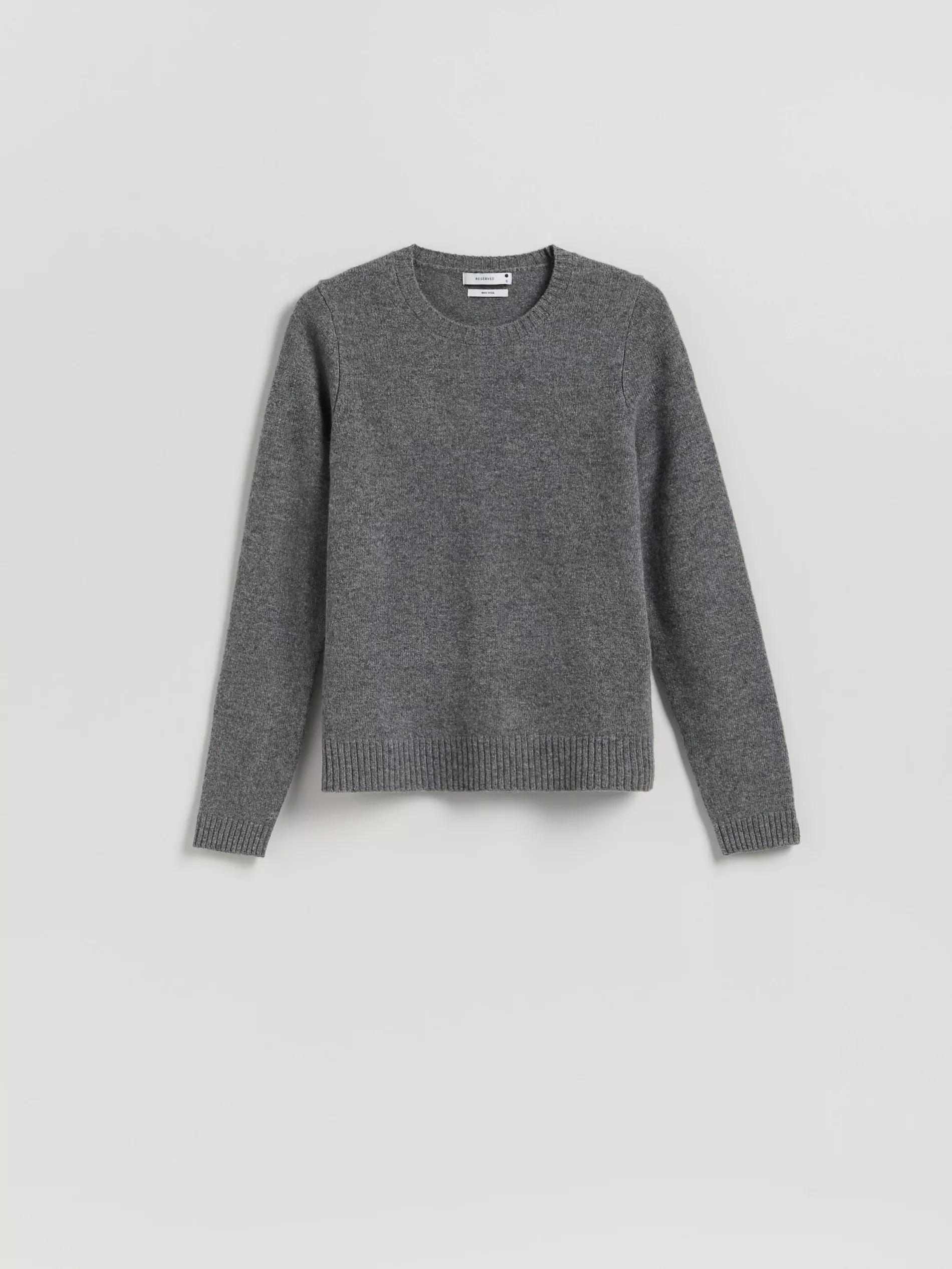 Grey Wool Jumper, Grey, large image number 4