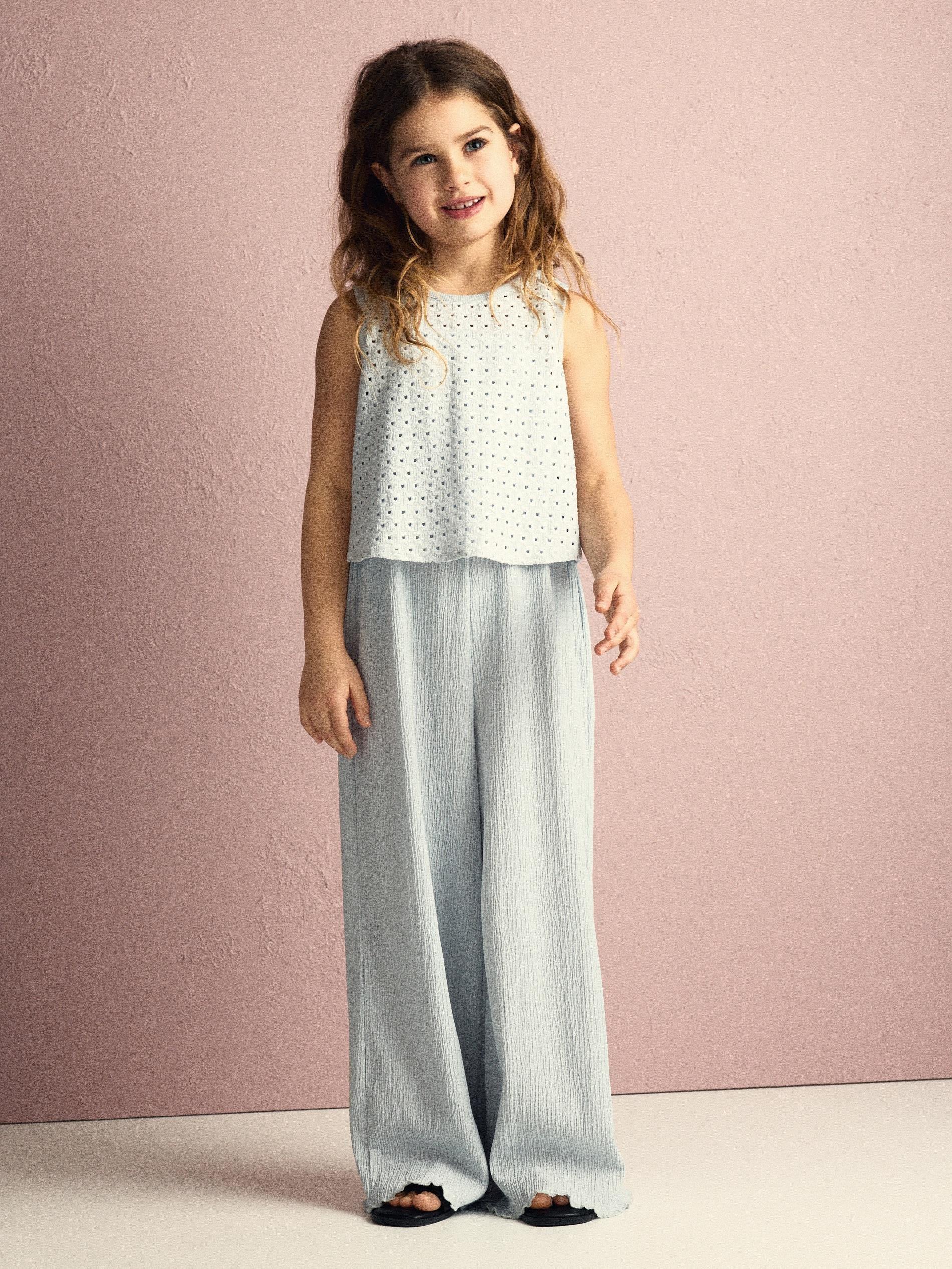 Blue Jumpsuit With Lace Top, Blue, large image number 4