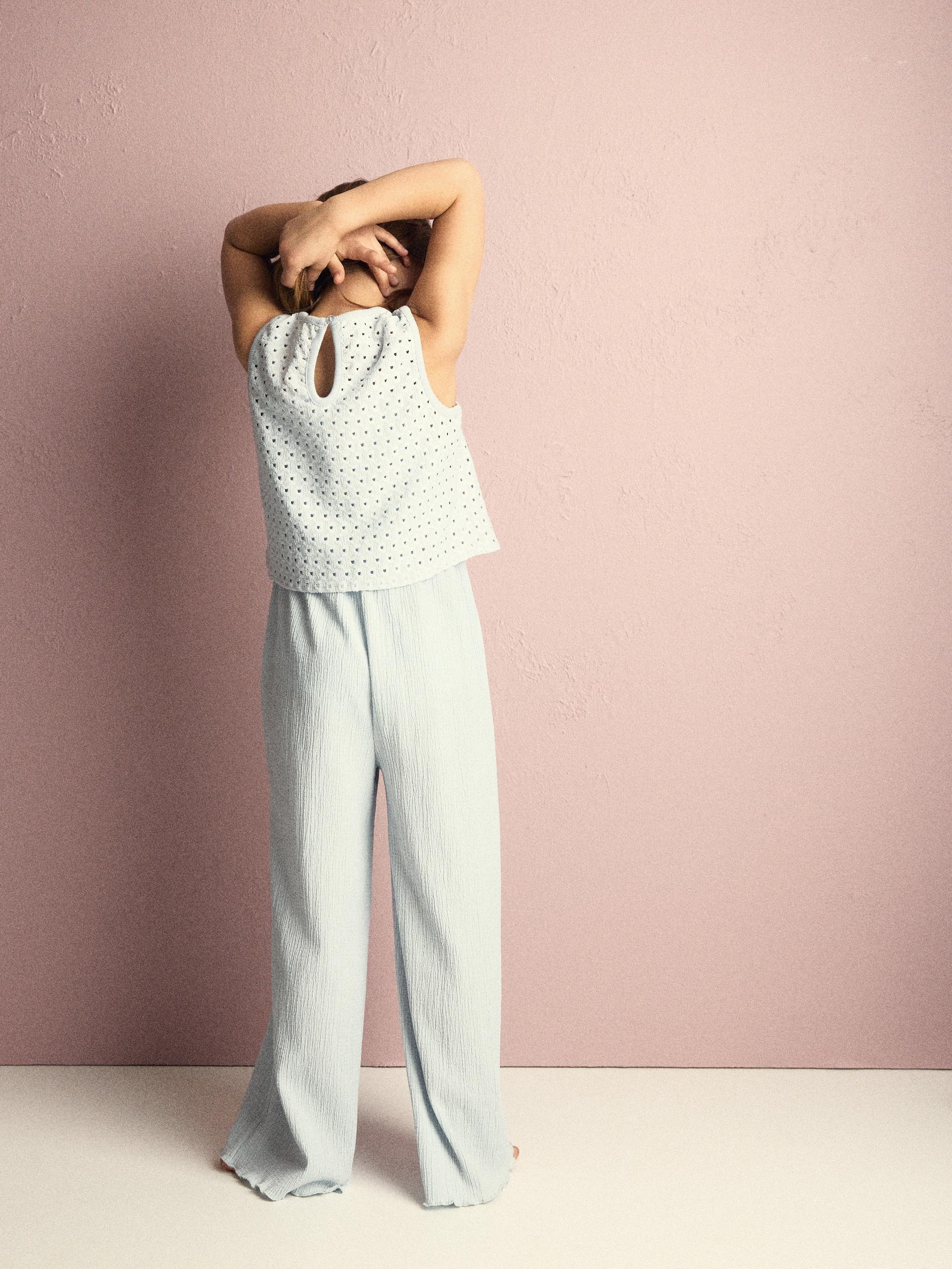Blue Jumpsuit With Lace Top, Blue, large image number 6