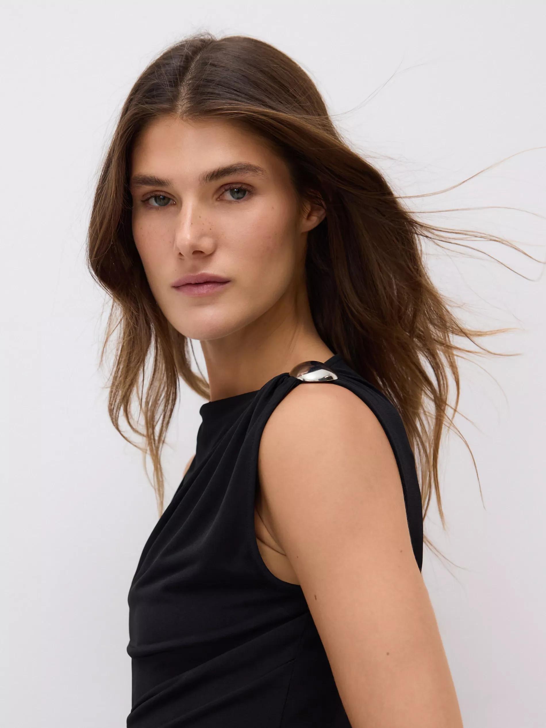 Black Mini Dress, Black, medium