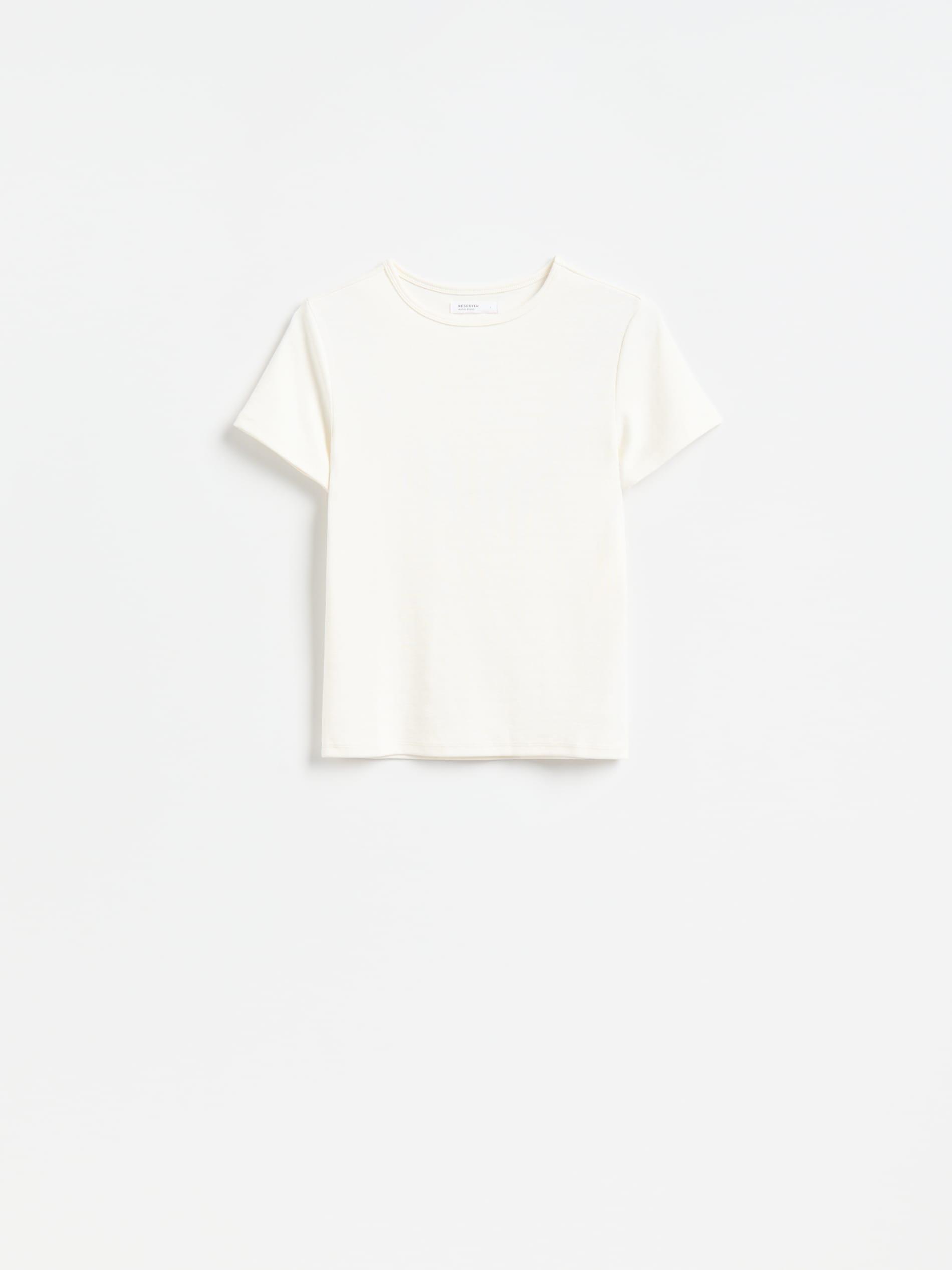 White Modal Blend T-Shirt, White, large image number 3