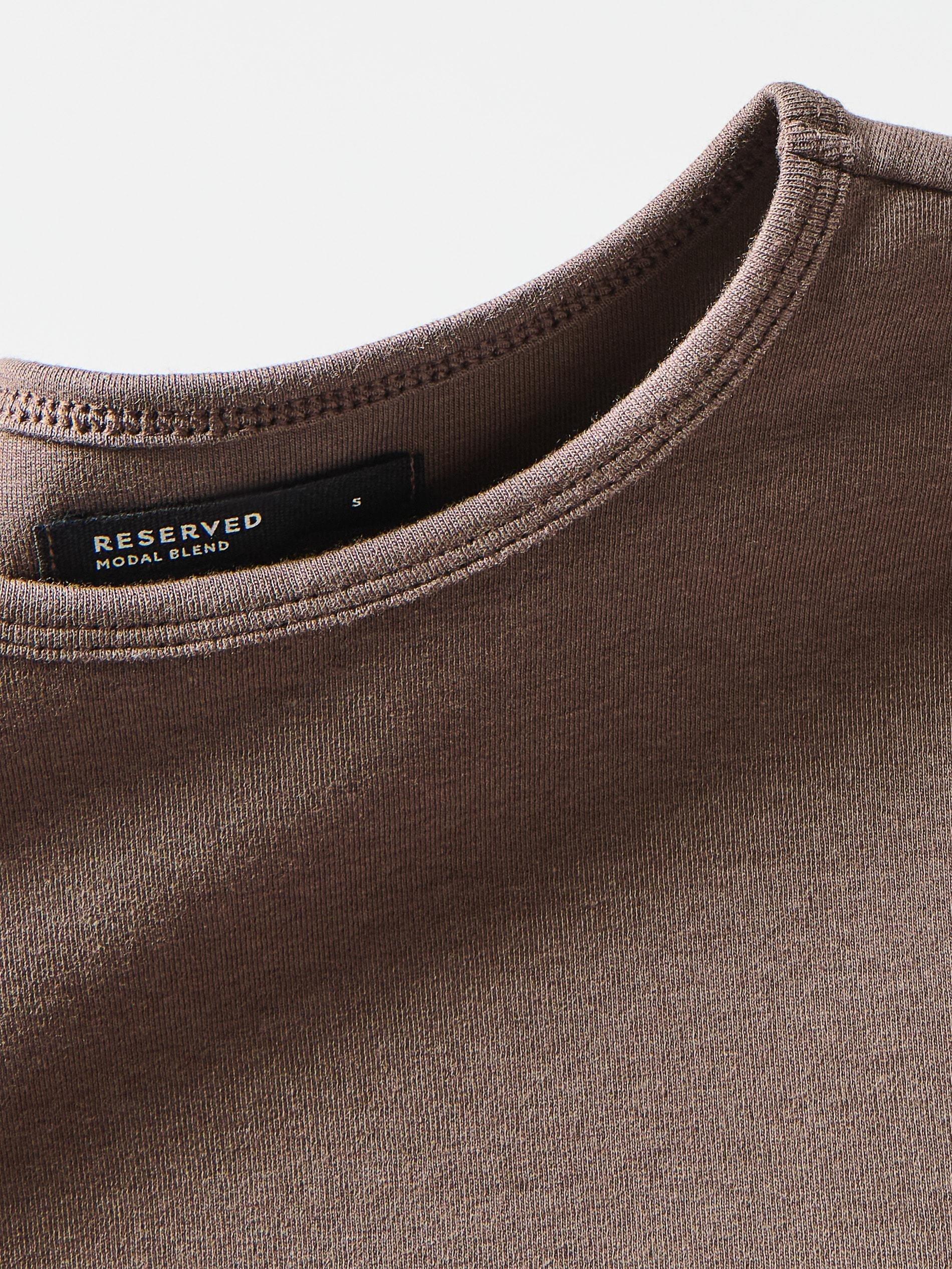 Brown Modal Blend T-Shirt, Brown, large image number 1