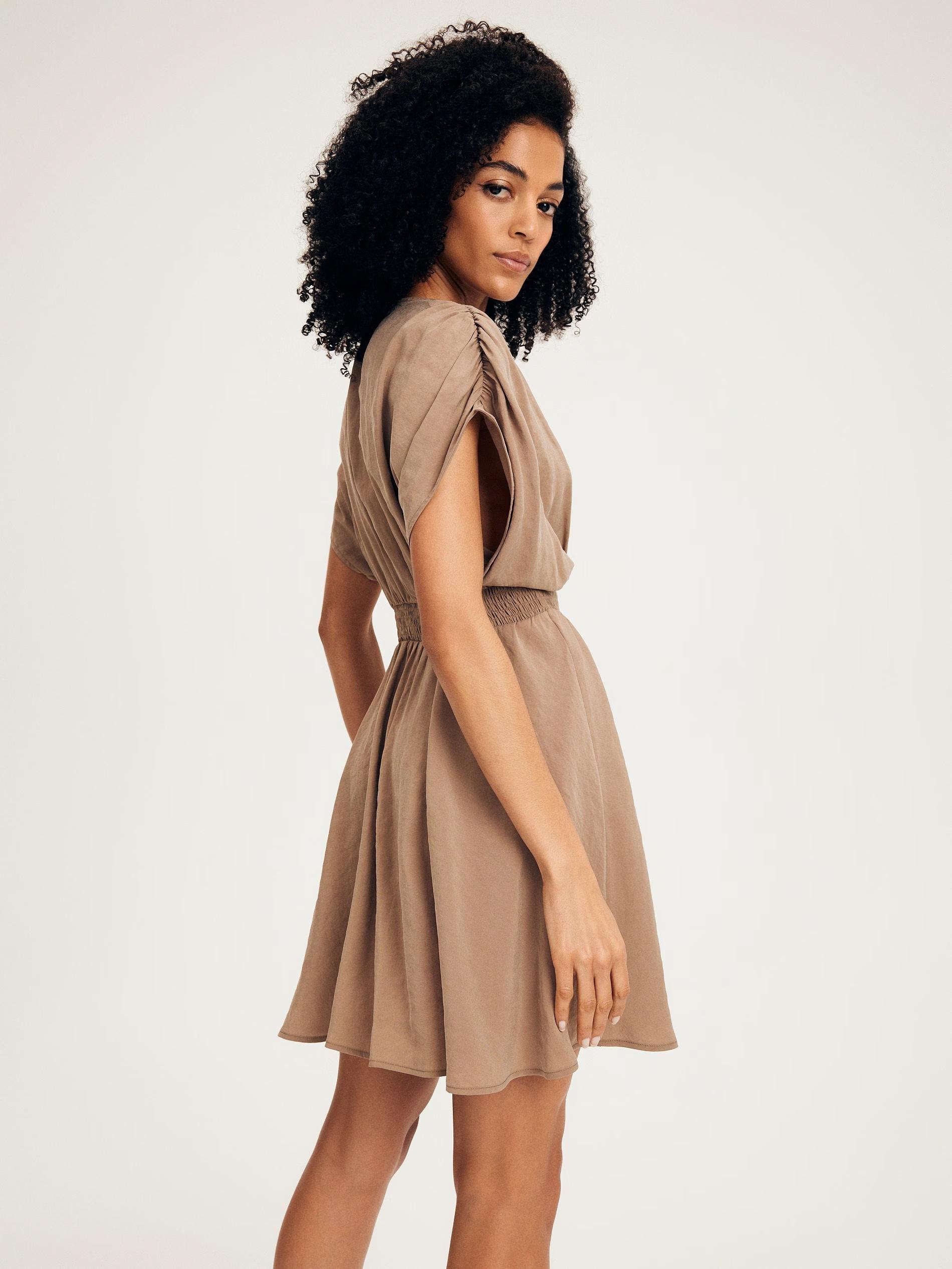 Beige Tencel Modal Rich Dress, , large image number 1