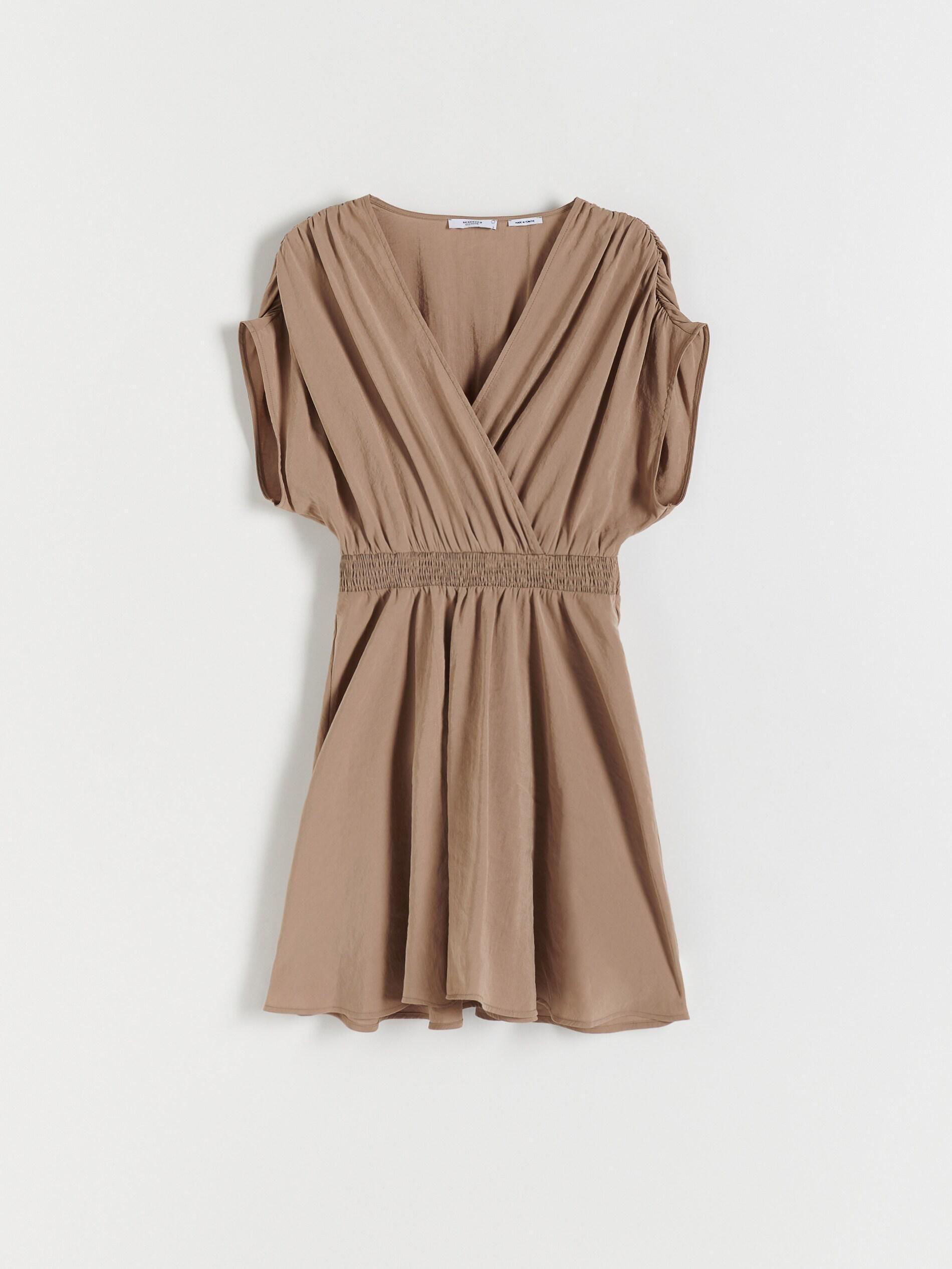 Beige Tencel Modal Rich Dress, , large image number 5