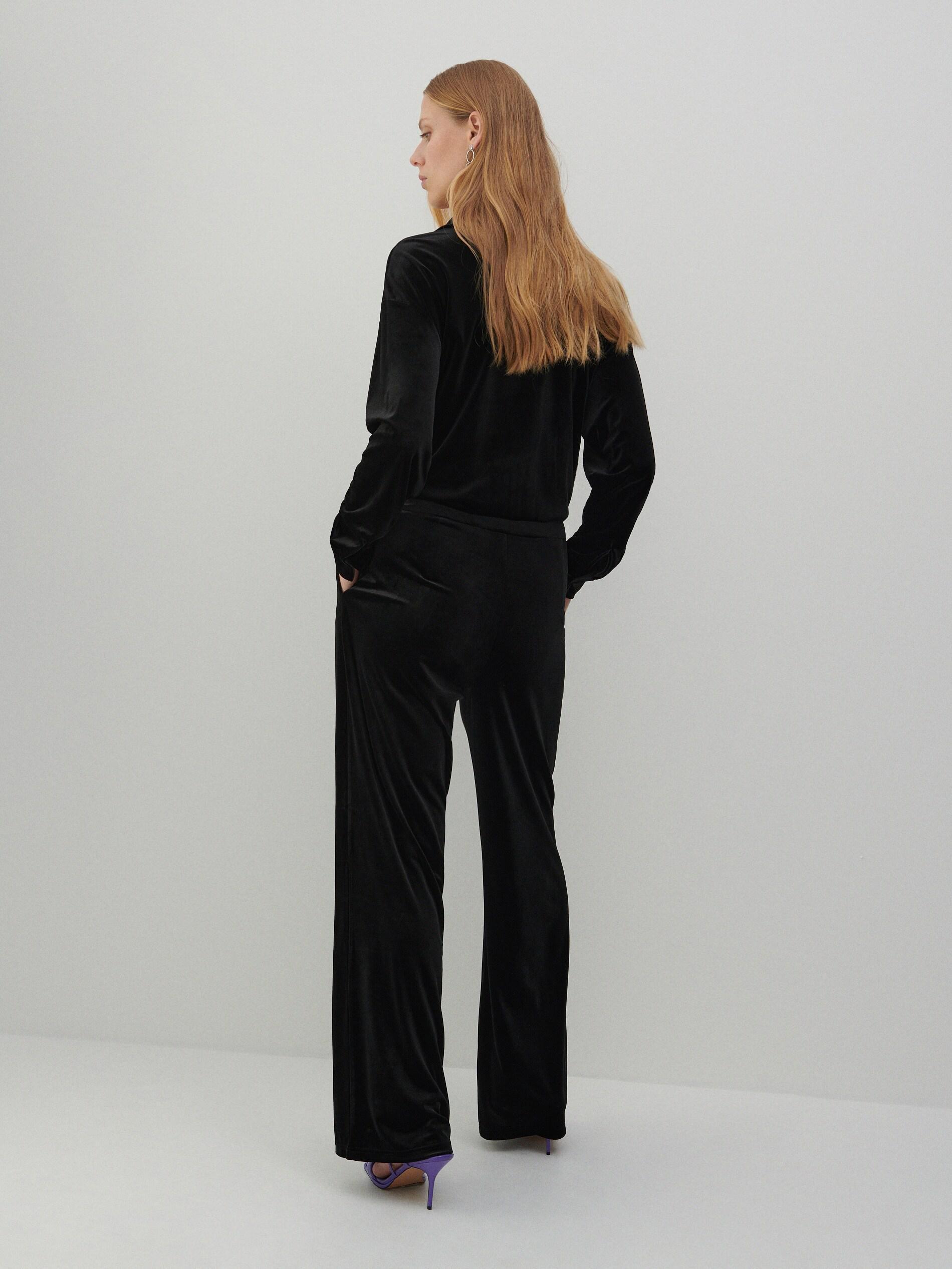 Black Velvet Trousers, Women, , large image number 2
