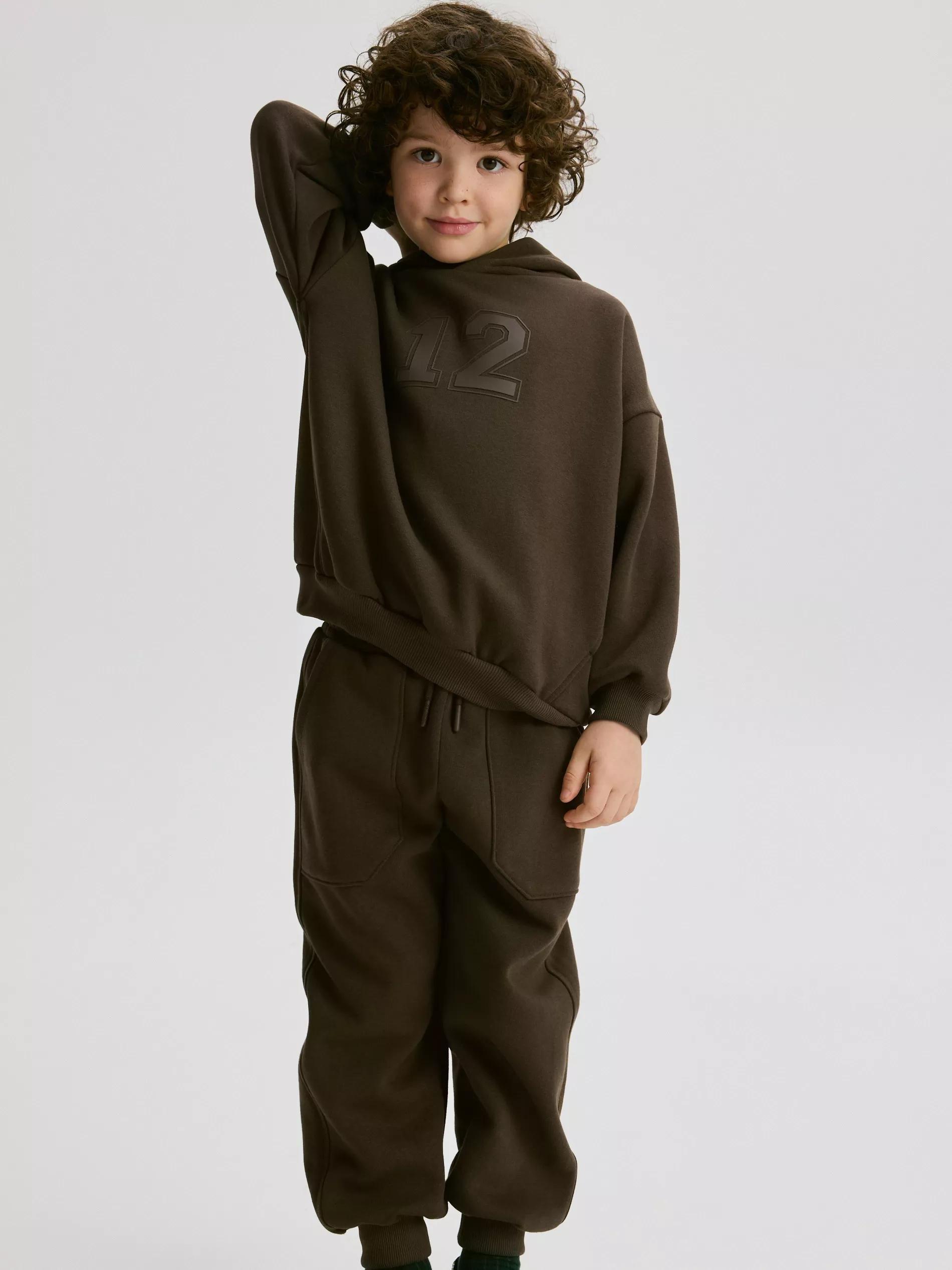 Brown Cotton Rich Jersey Set, Brown, large image number 4