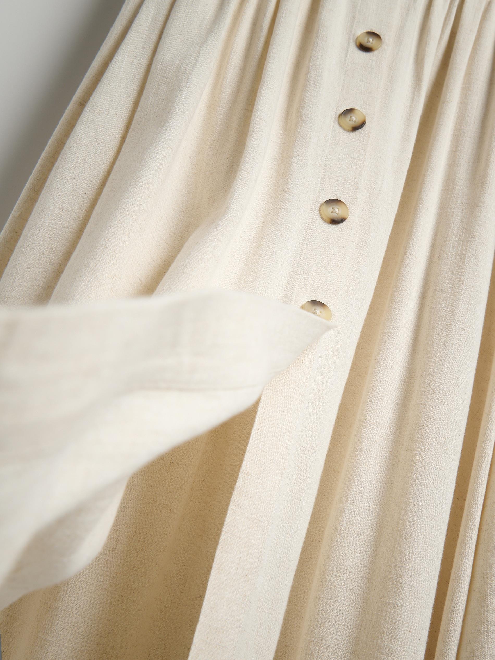Cream Viscose Blend Skirt, Ivory, large image number 1