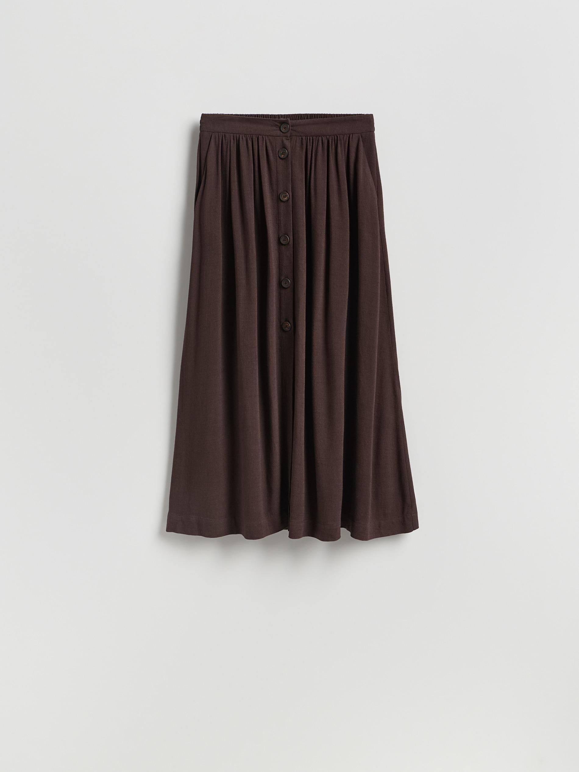 Brown Viscose Blend Skirt, Brown, large image number 0