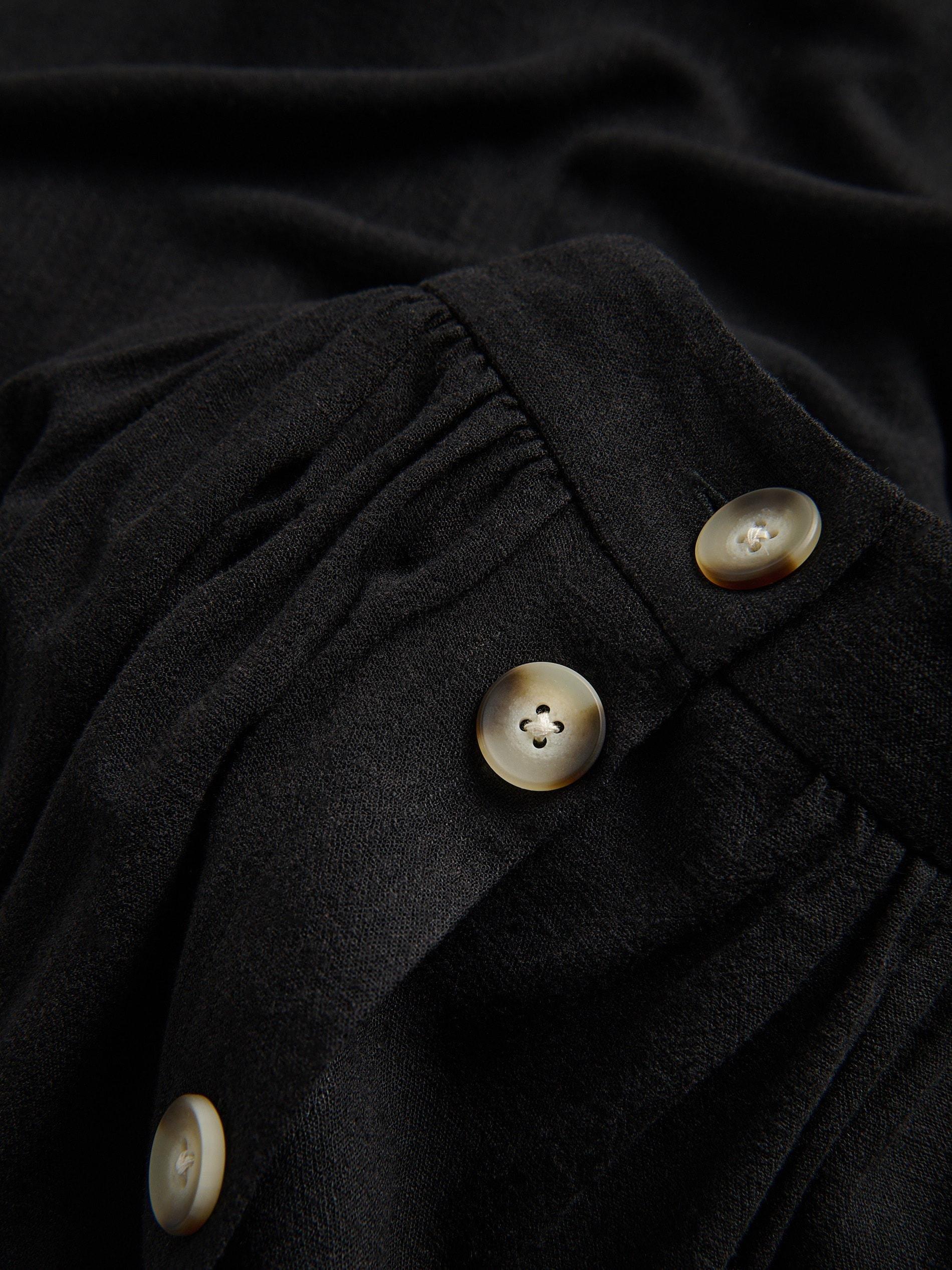 Black Viscose Blend Skirt, Black, medium