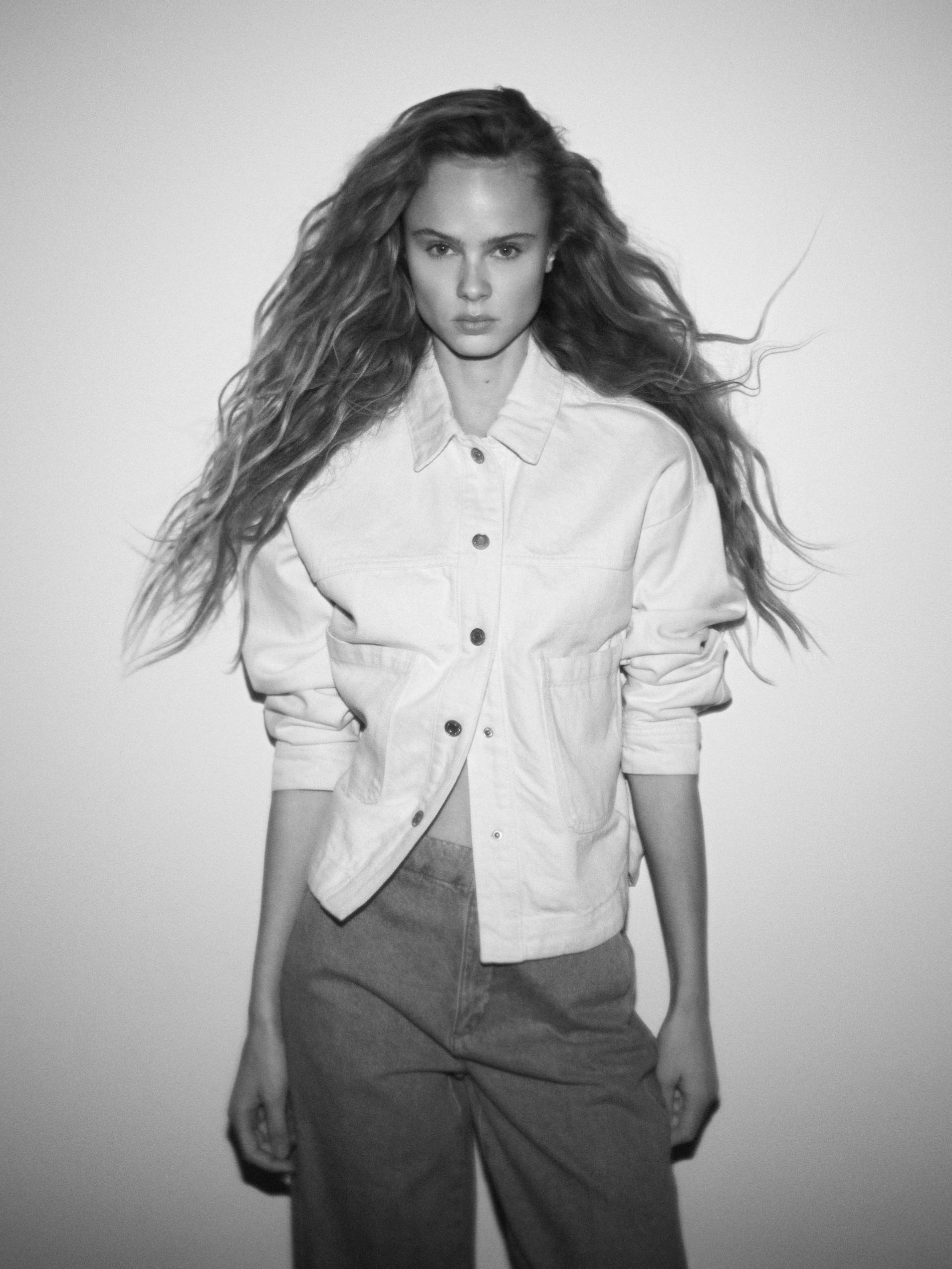 Beige Jeans Denim Jacket, Ivory, large image number 5