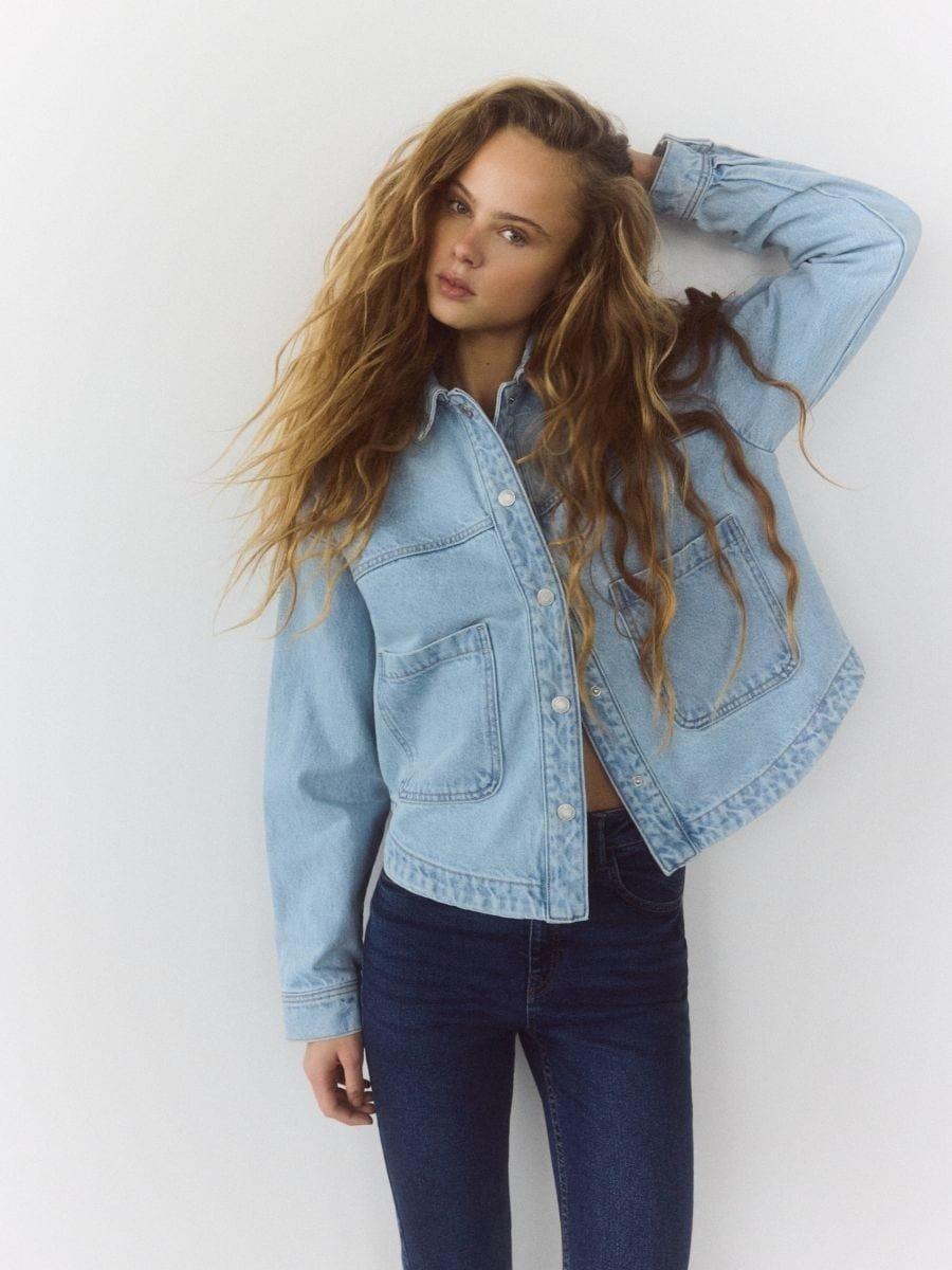 Blue Denim Jacket, Blue, large image number 0