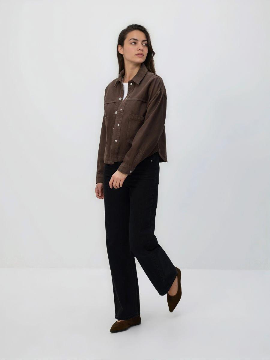 Brown Denim Jacket, 7401_89J, large image number 0