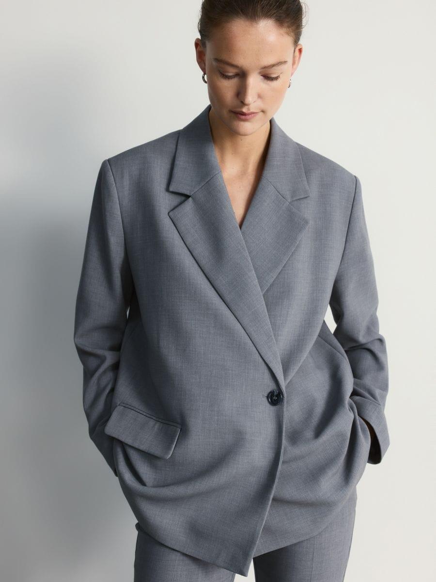 Grey Blazer with viscose blend, Grey, large image number 0