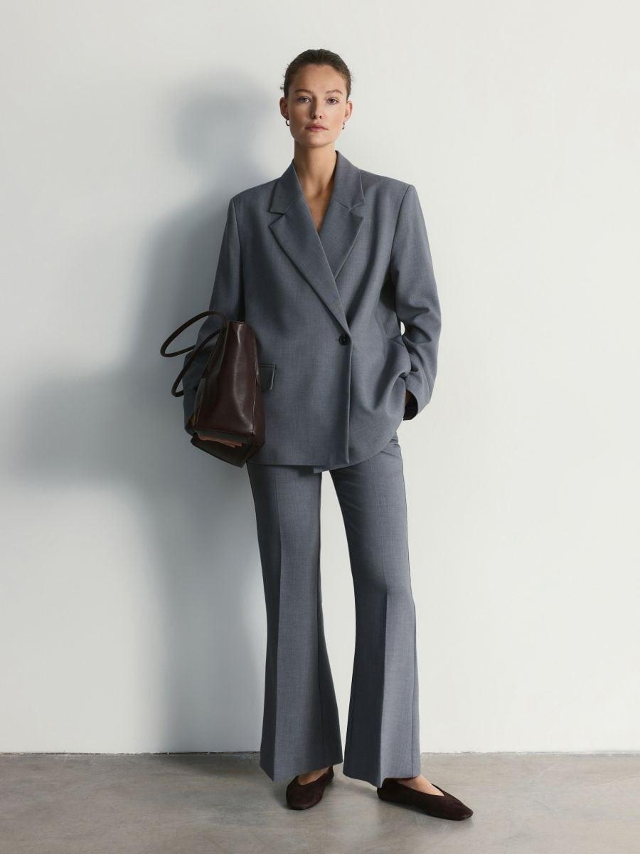 Grey Blazer With Viscose Blend, Grey, medium