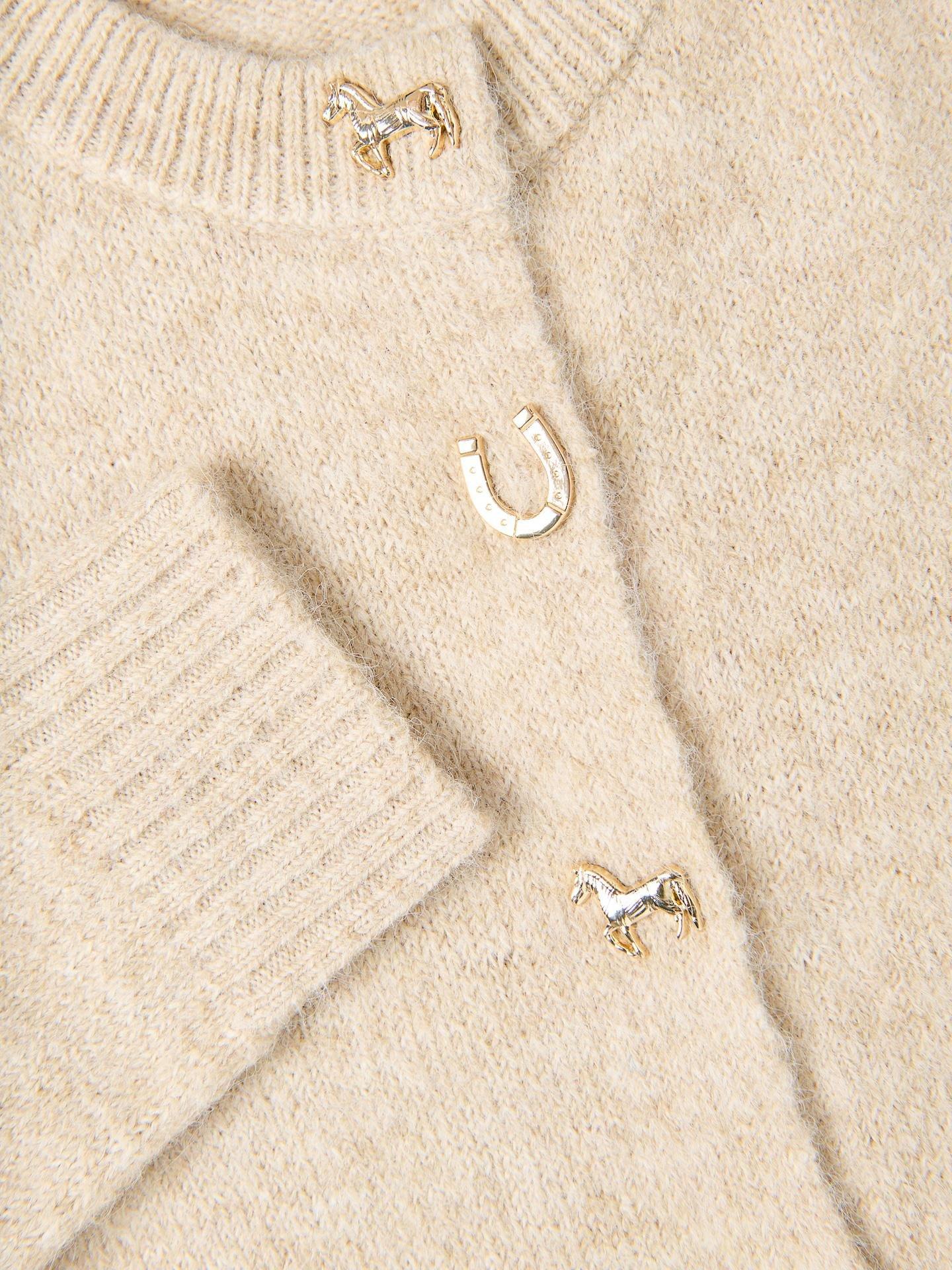 Beige Cardigan With Decorative Buttons, Beige, large image number 4