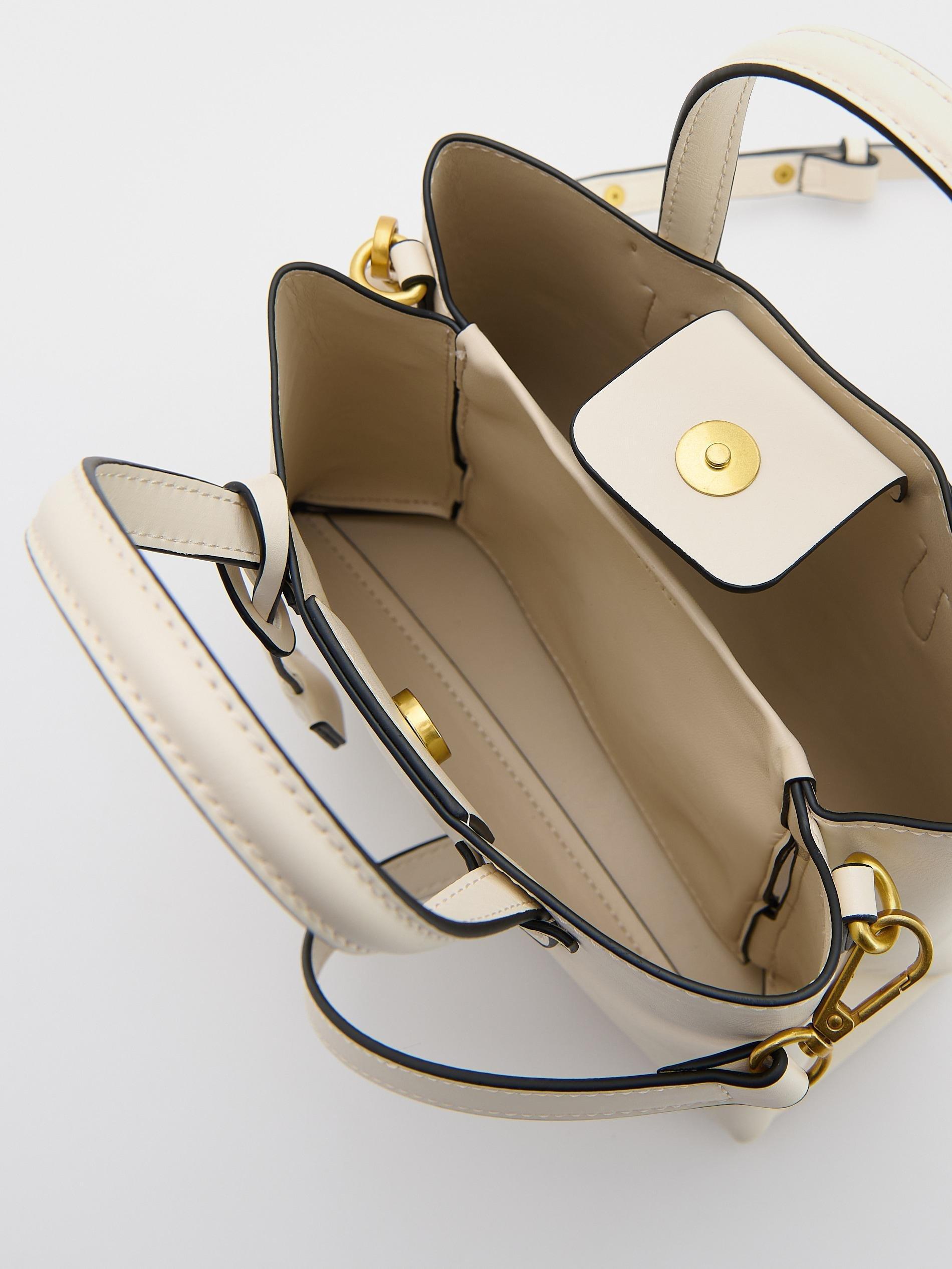 White Leather Handbag, Ivory, large image number 2
