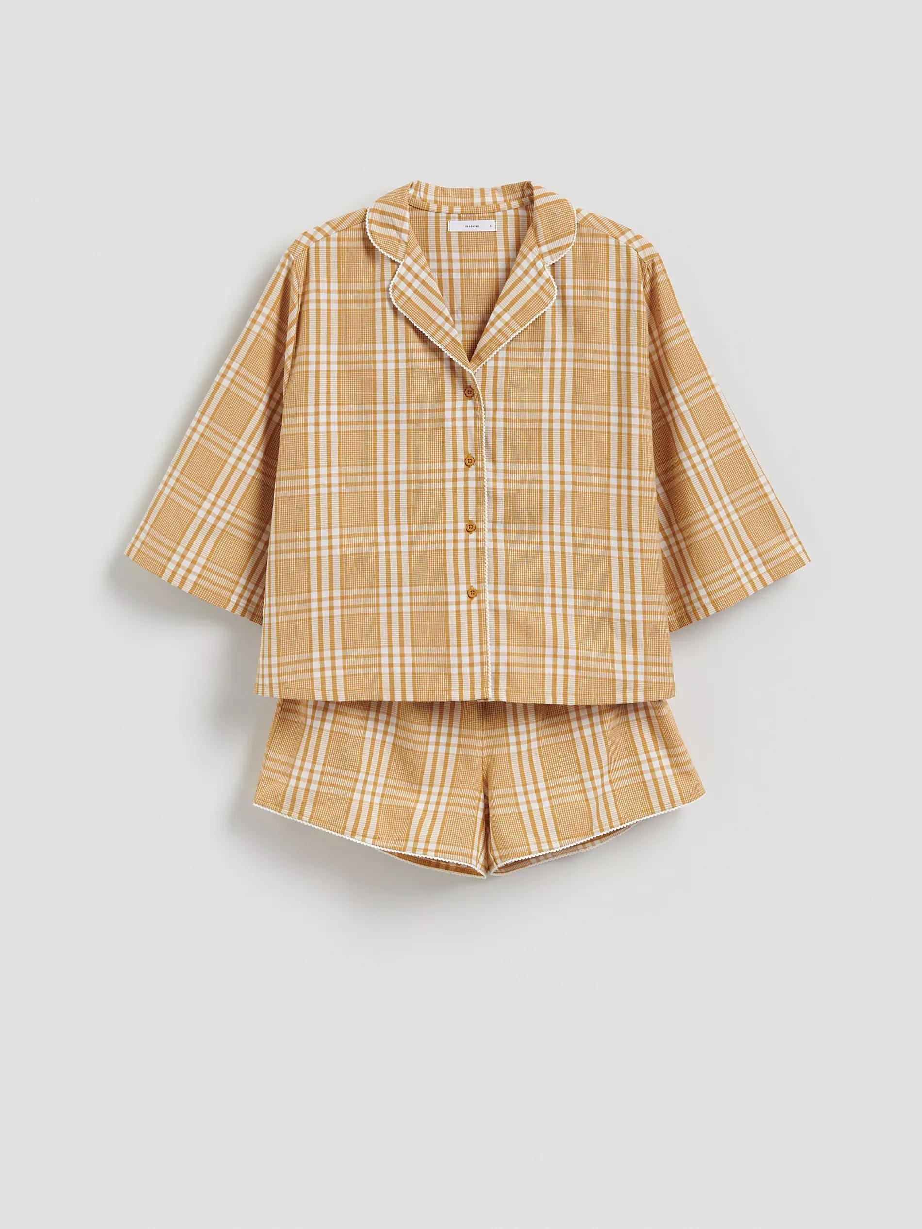 Yellow Check Pyjama Set, Yellow, large image number 3