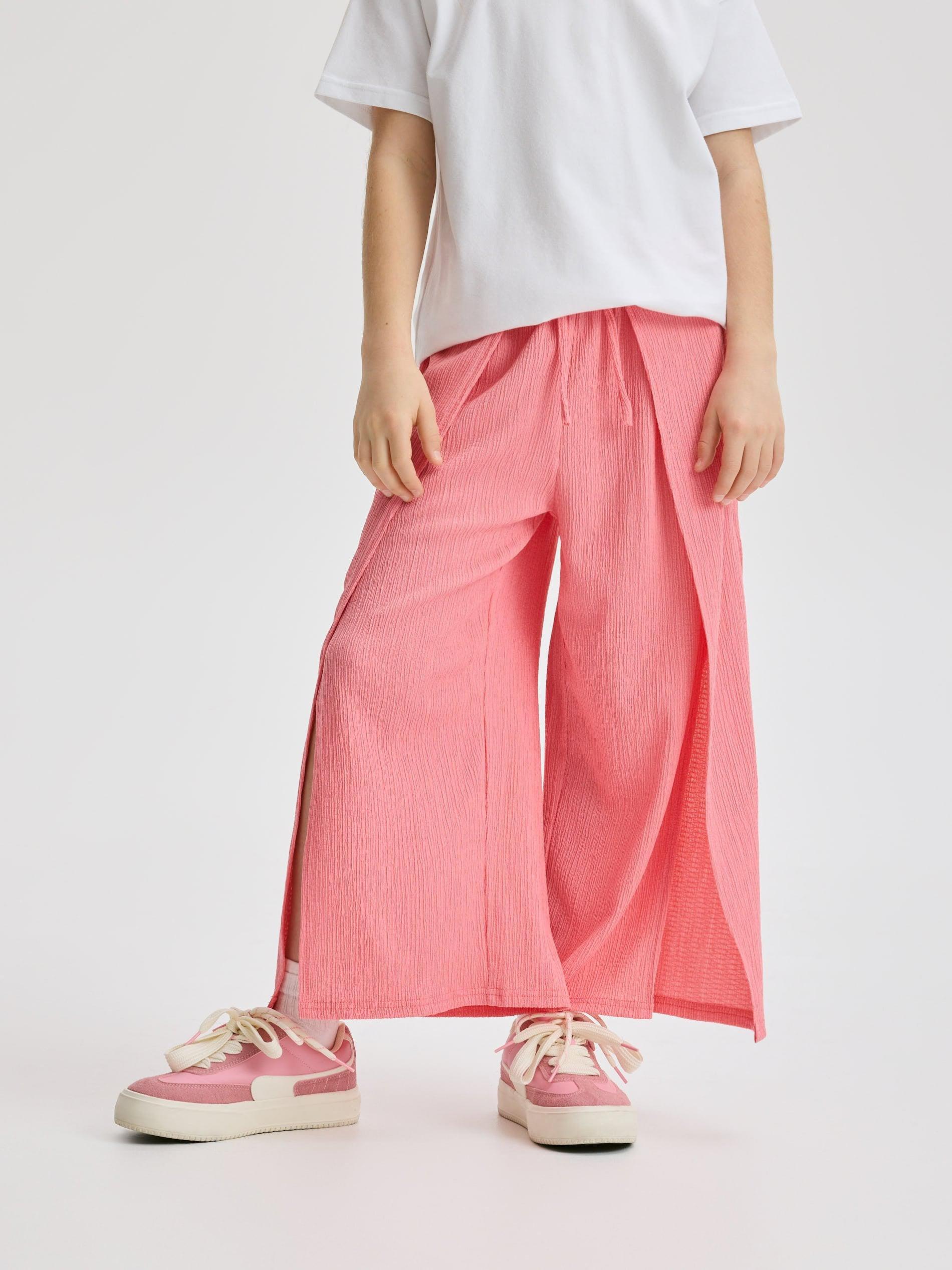 Pink Pleated Culottes, Pink, large image number 1