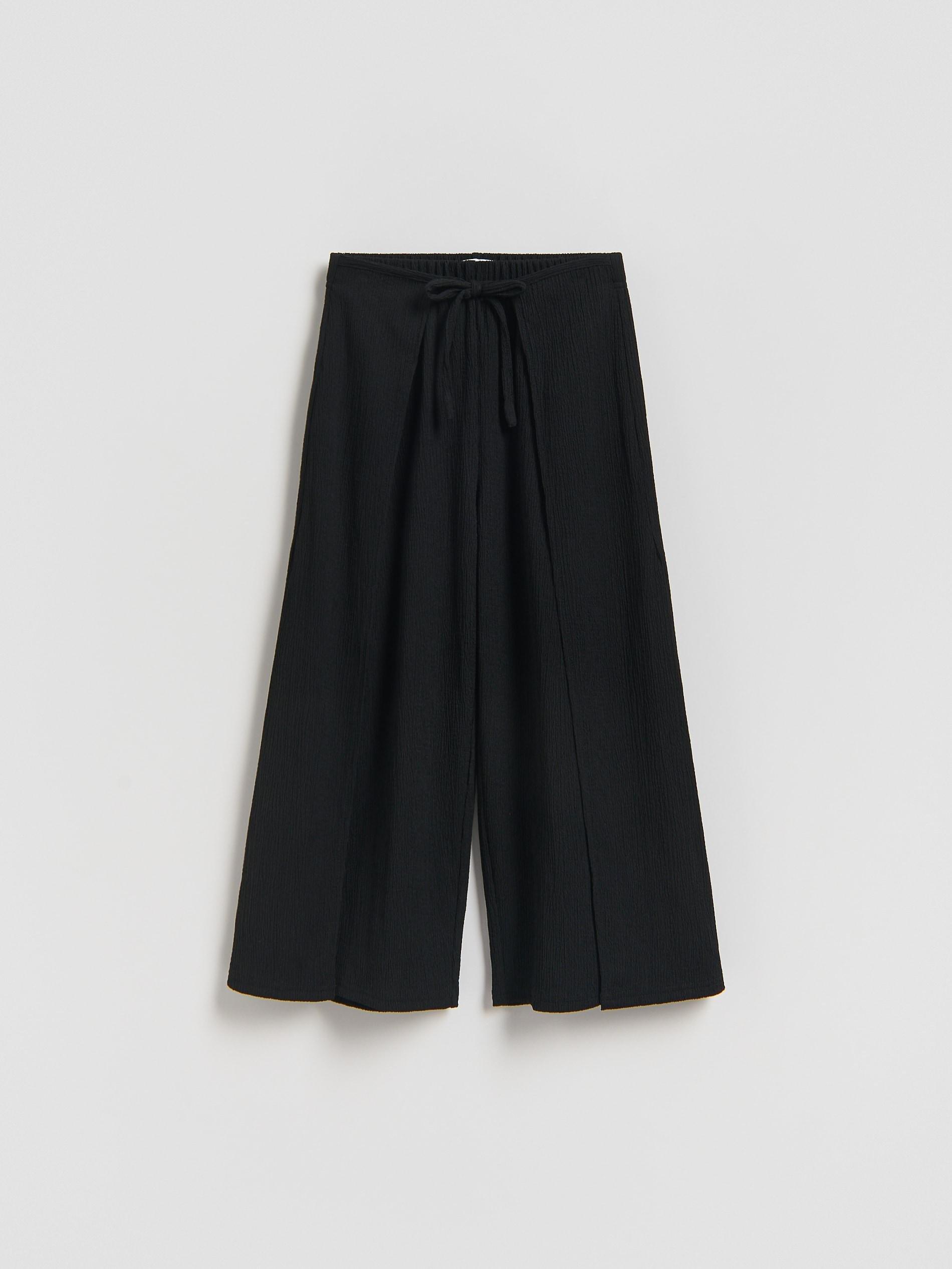 Black Pleated Culottes, Black, large image number 2