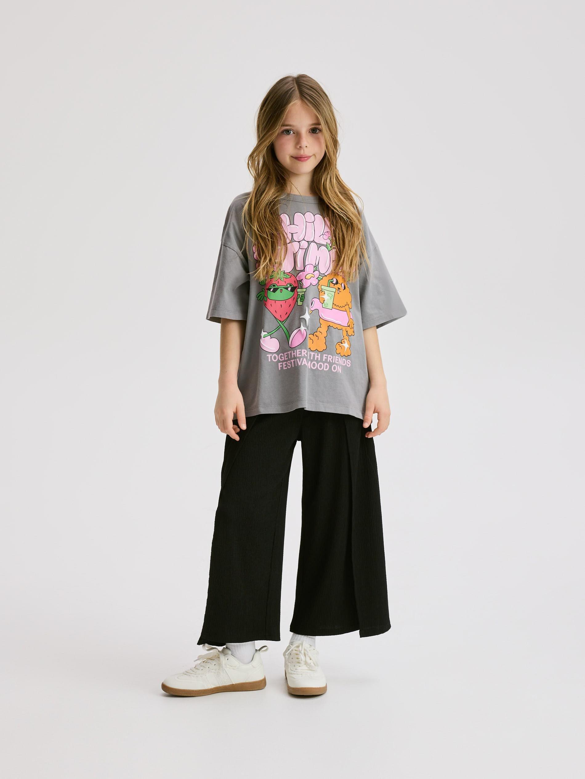 Black Pleated Culottes, Black, large image number 4