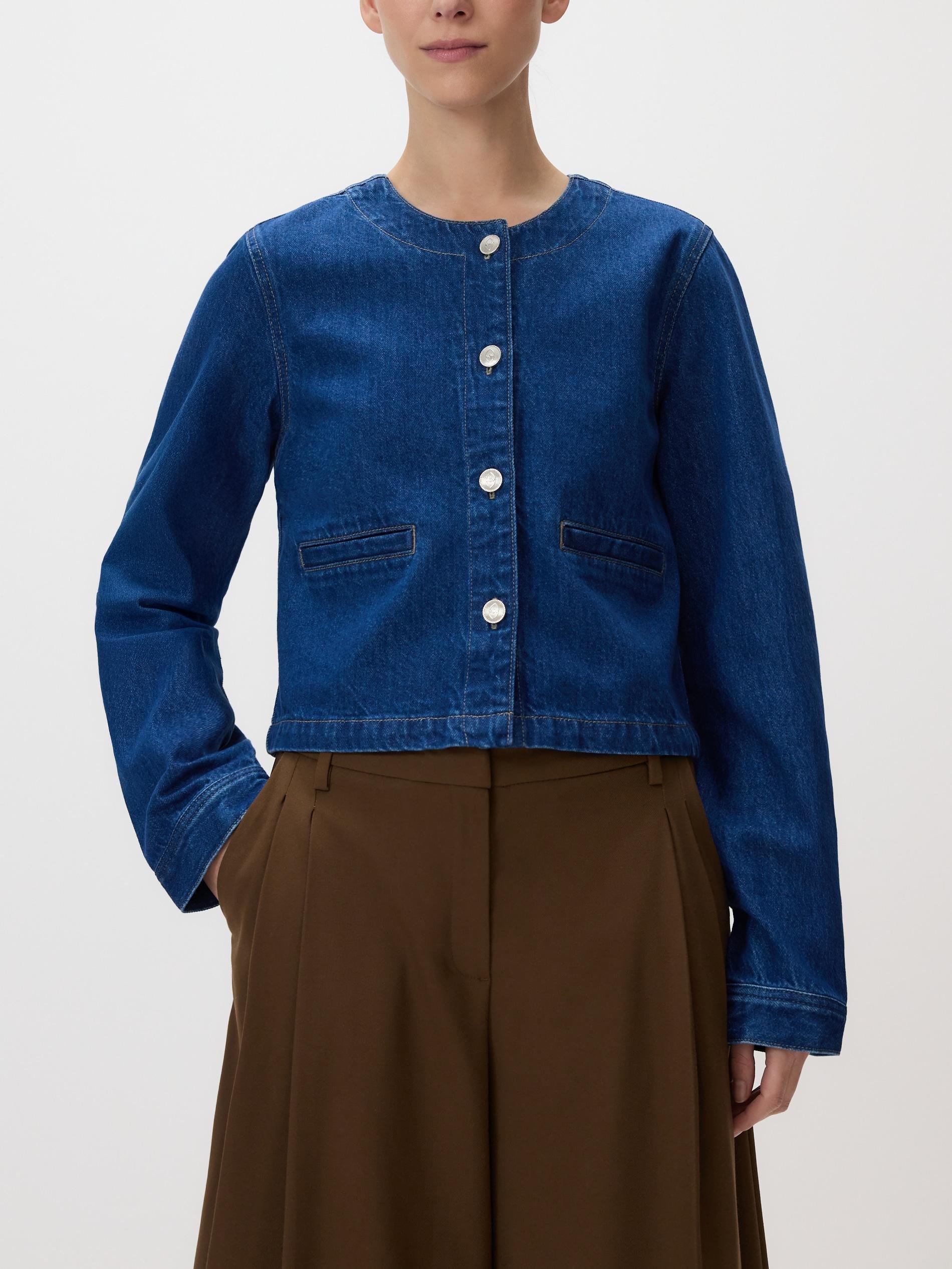 LADIES` JACKET BLUE JEANS, Blue, large image number 0