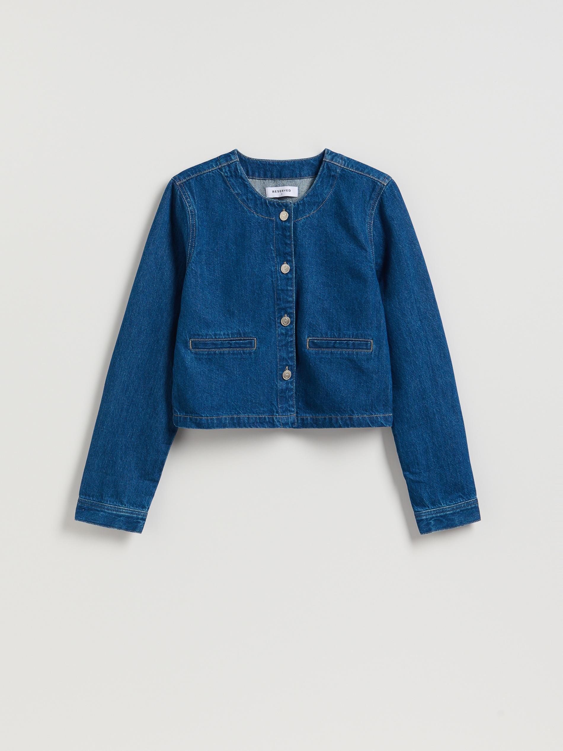 LADIES` JACKET BLUE JEANS, Blue, large image number 3