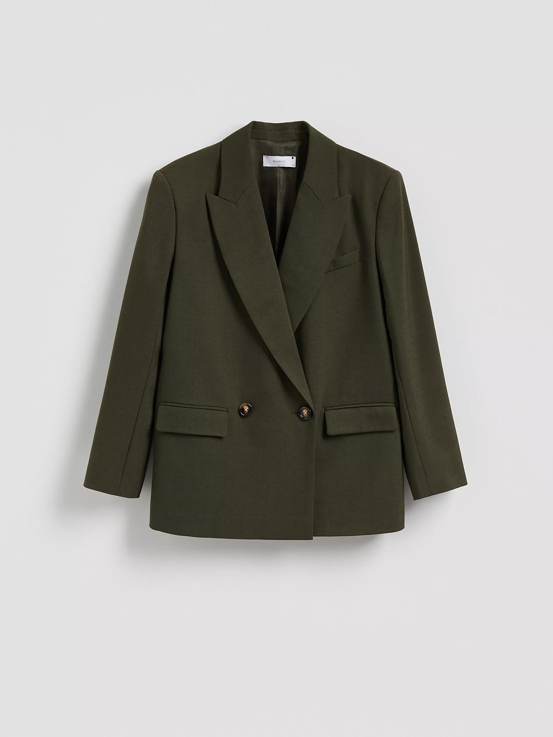 Green Double-Breasted Jacket, Khaki, medium