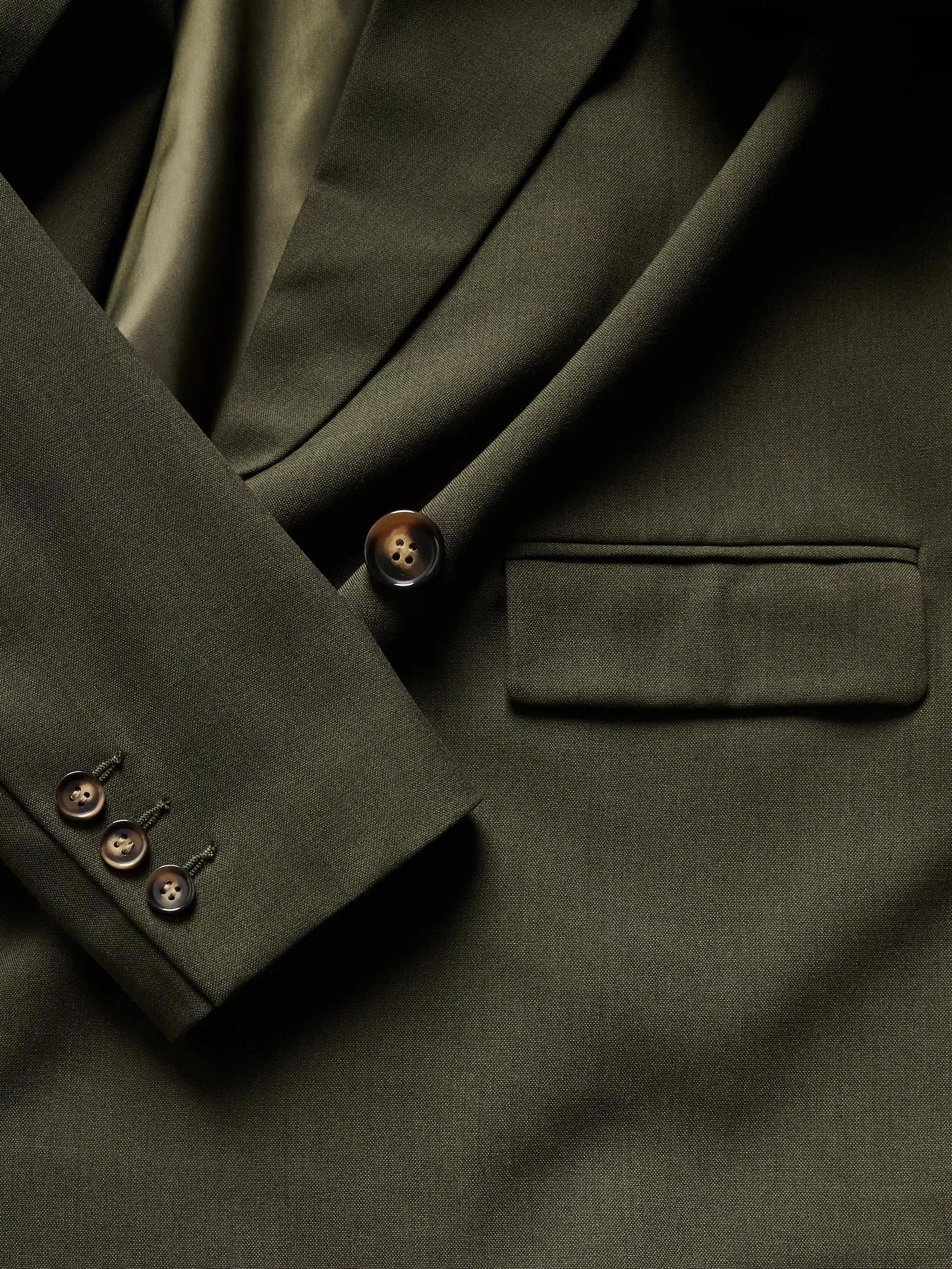 Green Double-Breasted Jacket, Khaki, medium