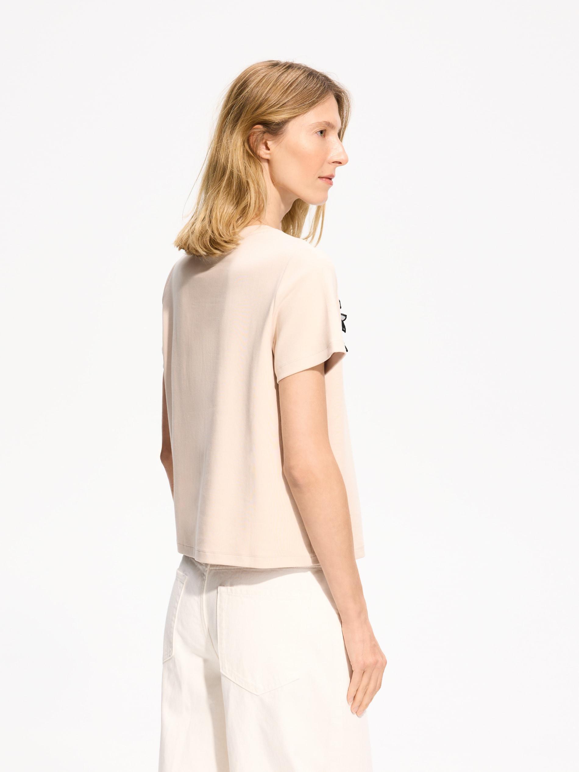 Beige T-Shirt With Decorative Applique, Beige, large image number 2