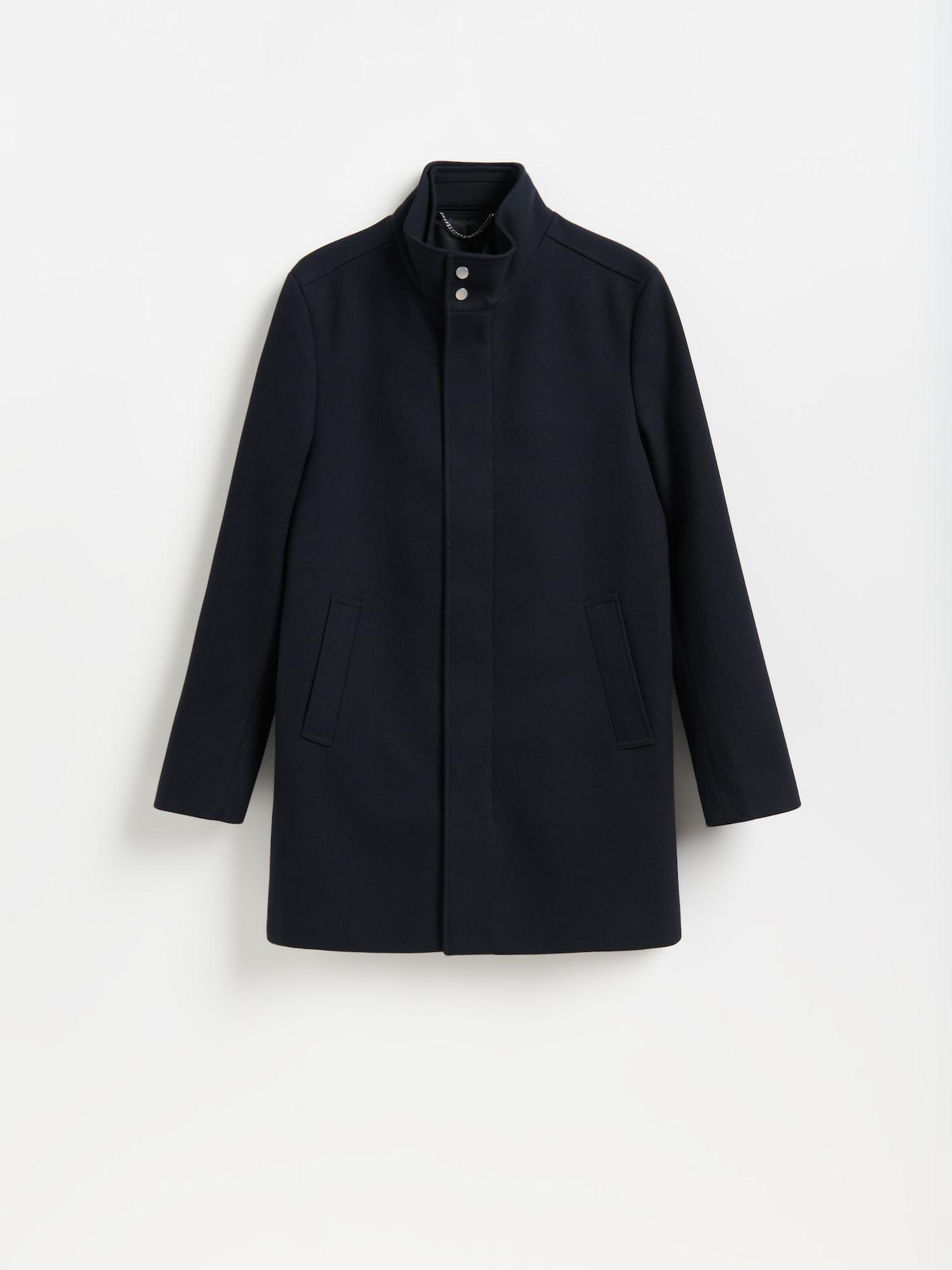 Blue Coat With Stand Up Collar, Navy, medium