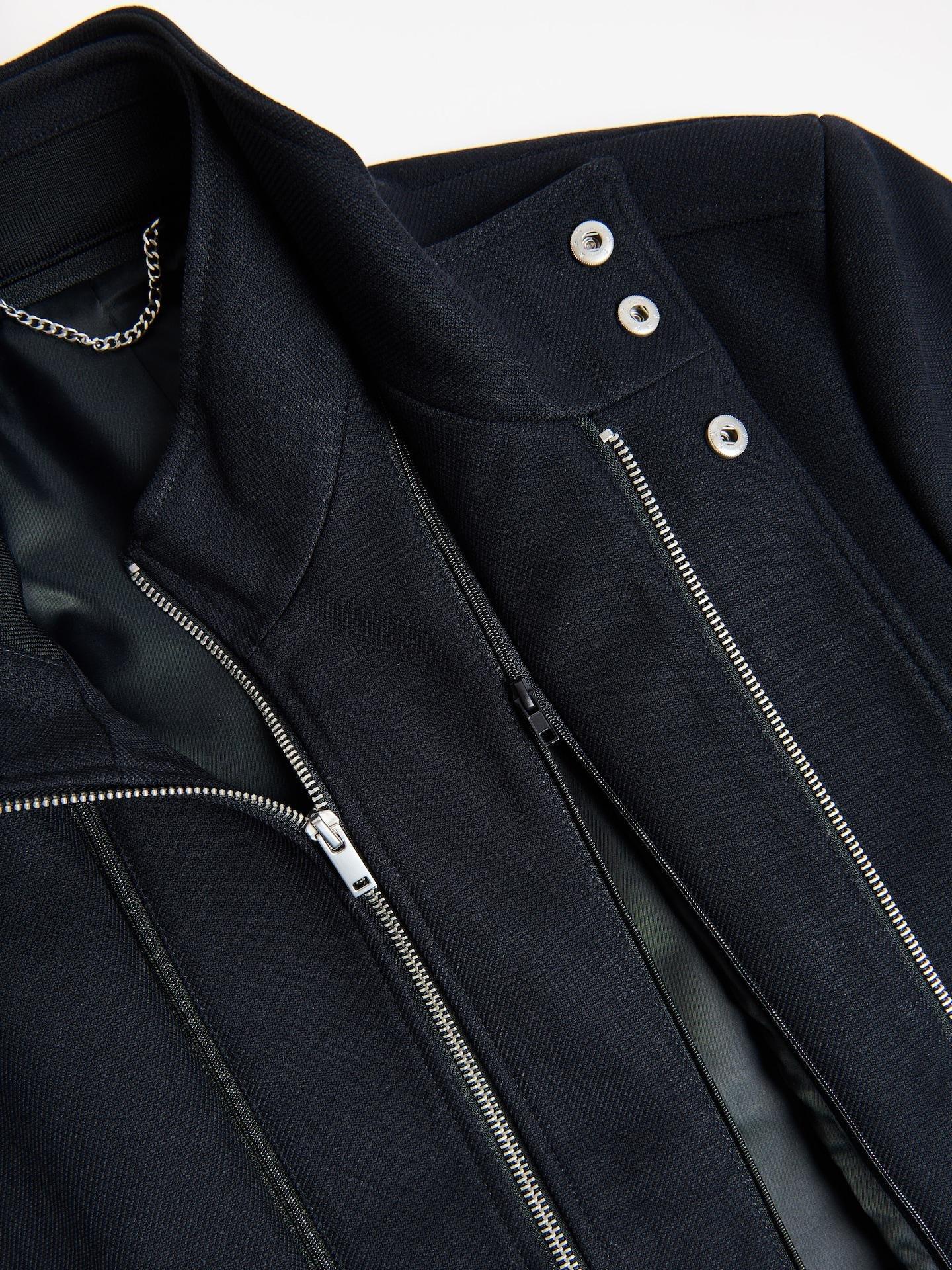 Blue Coat With Stand Up Collar, Navy, medium