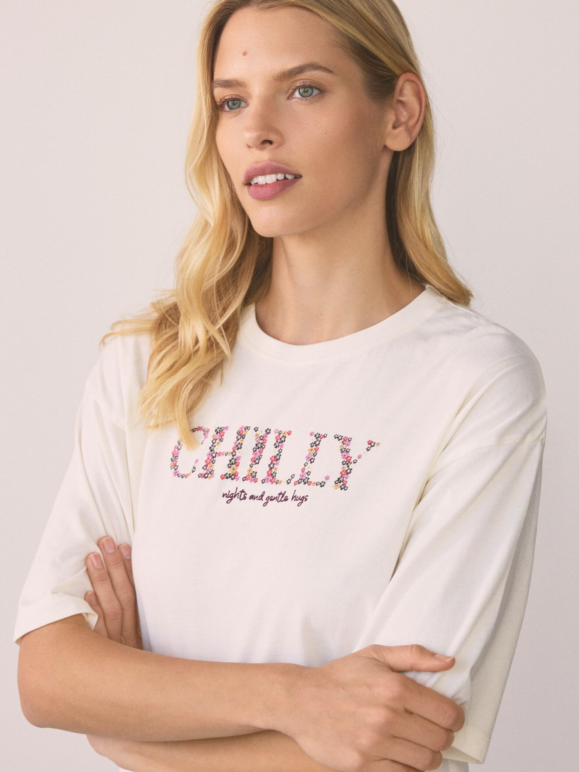 Yellow Printed Pyjama Set, Yellow, large image number 1