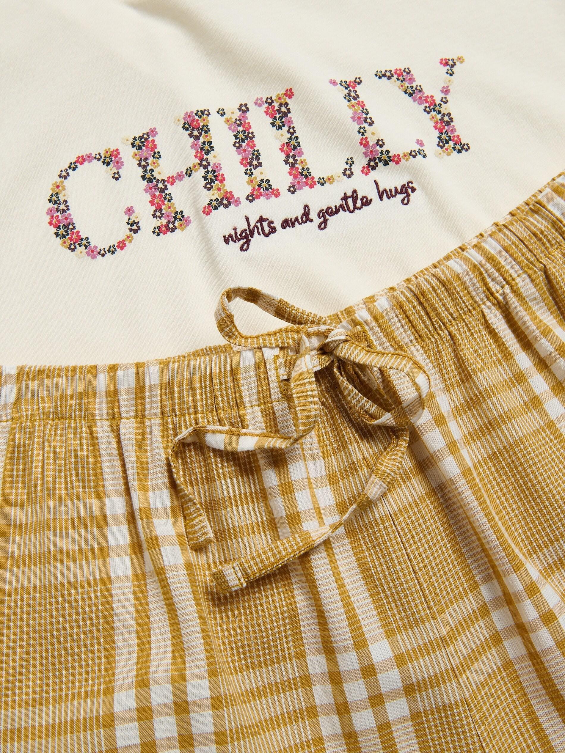 Yellow Printed Pyjama Set, Yellow, large image number 4