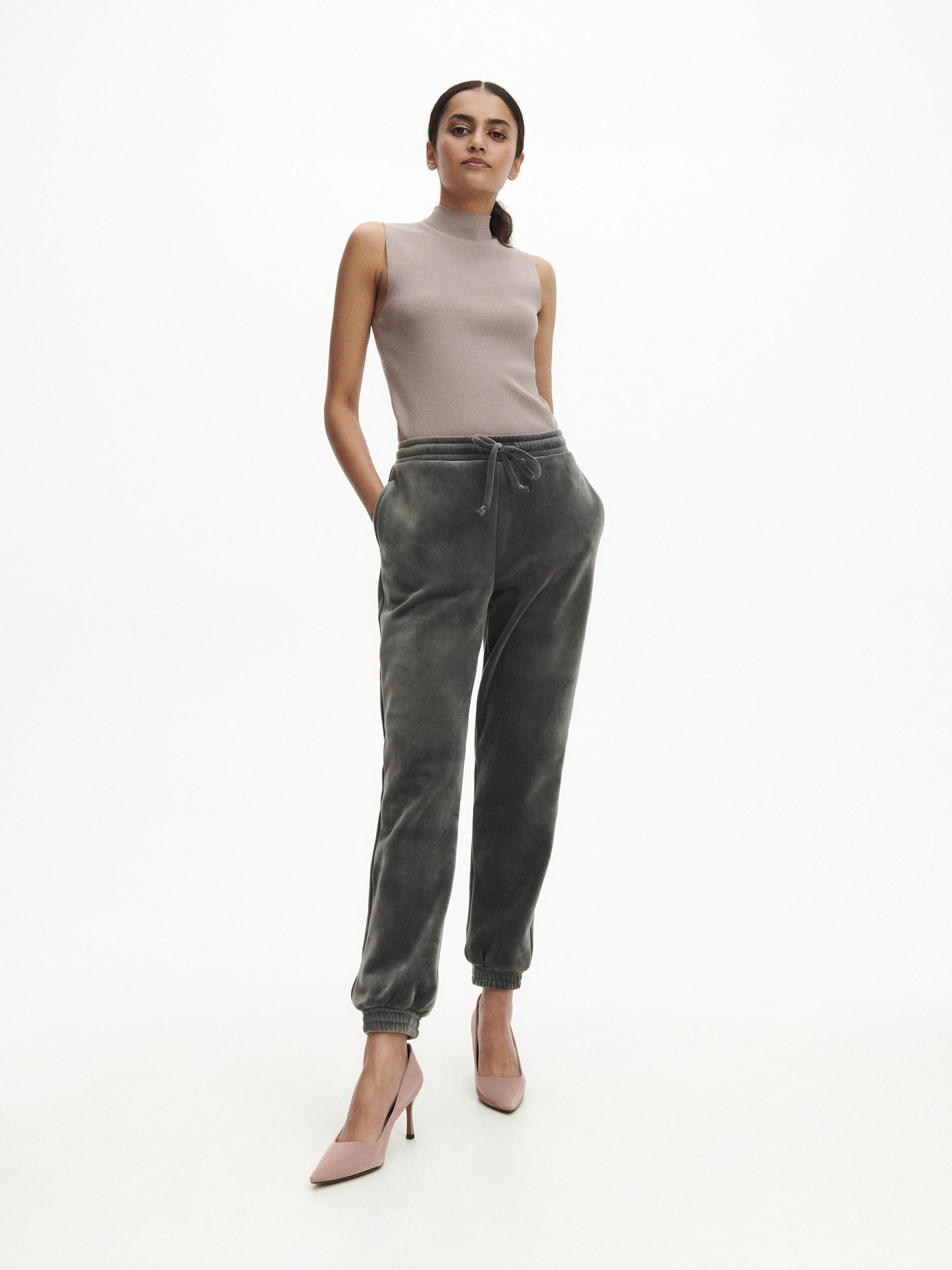 Grey Velour Trousers, , large image number 0