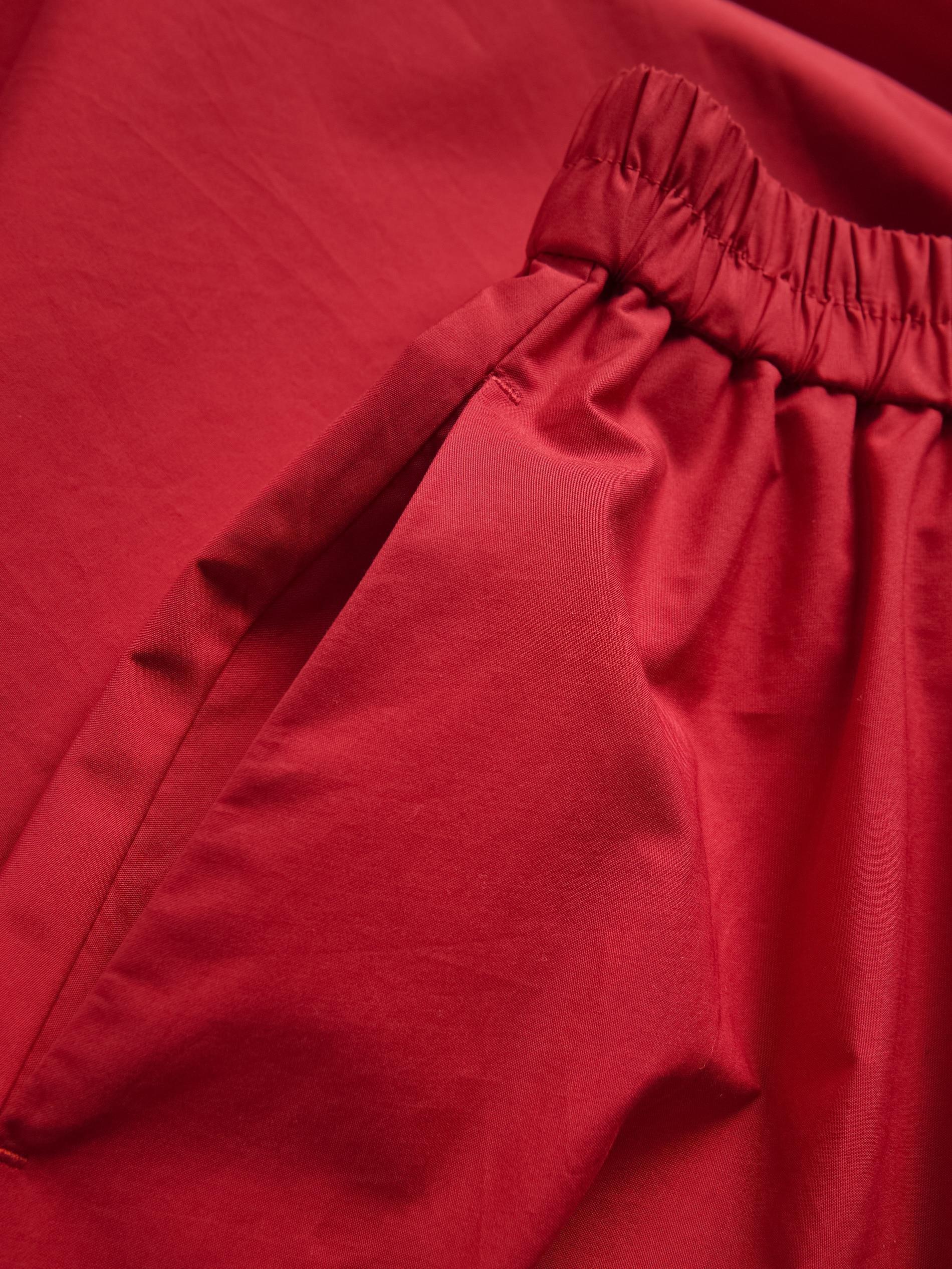 Red Cotton Midi Skirt, Red, large image number 4