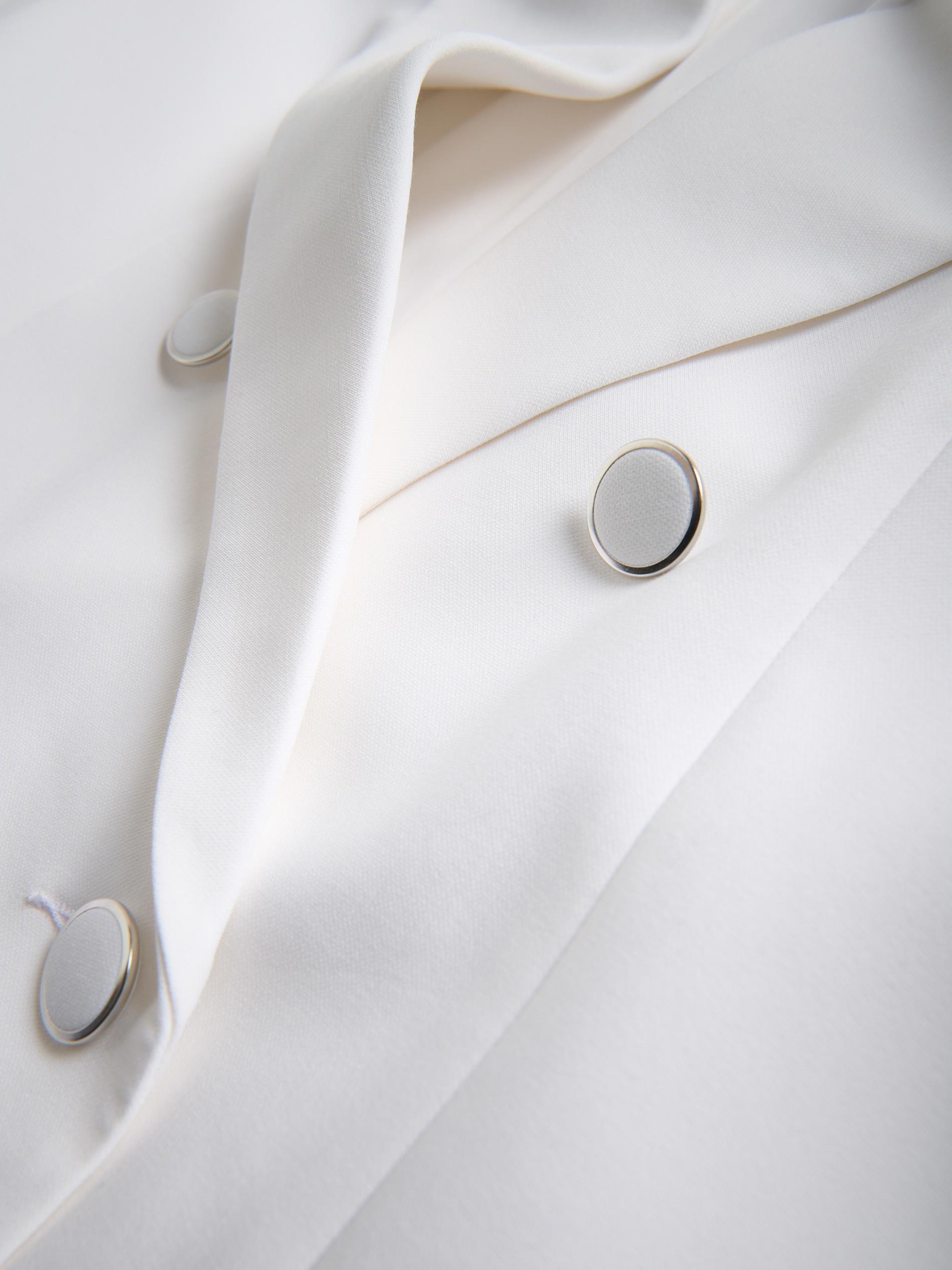 Cream Double-Breasted Jacket, Ivory, large image number 5