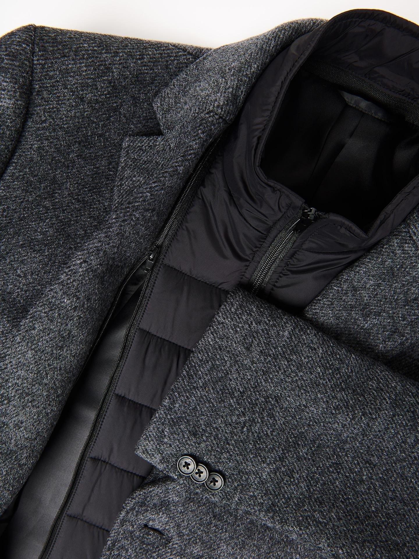 Grey Wool Blend Coat, Grey, medium