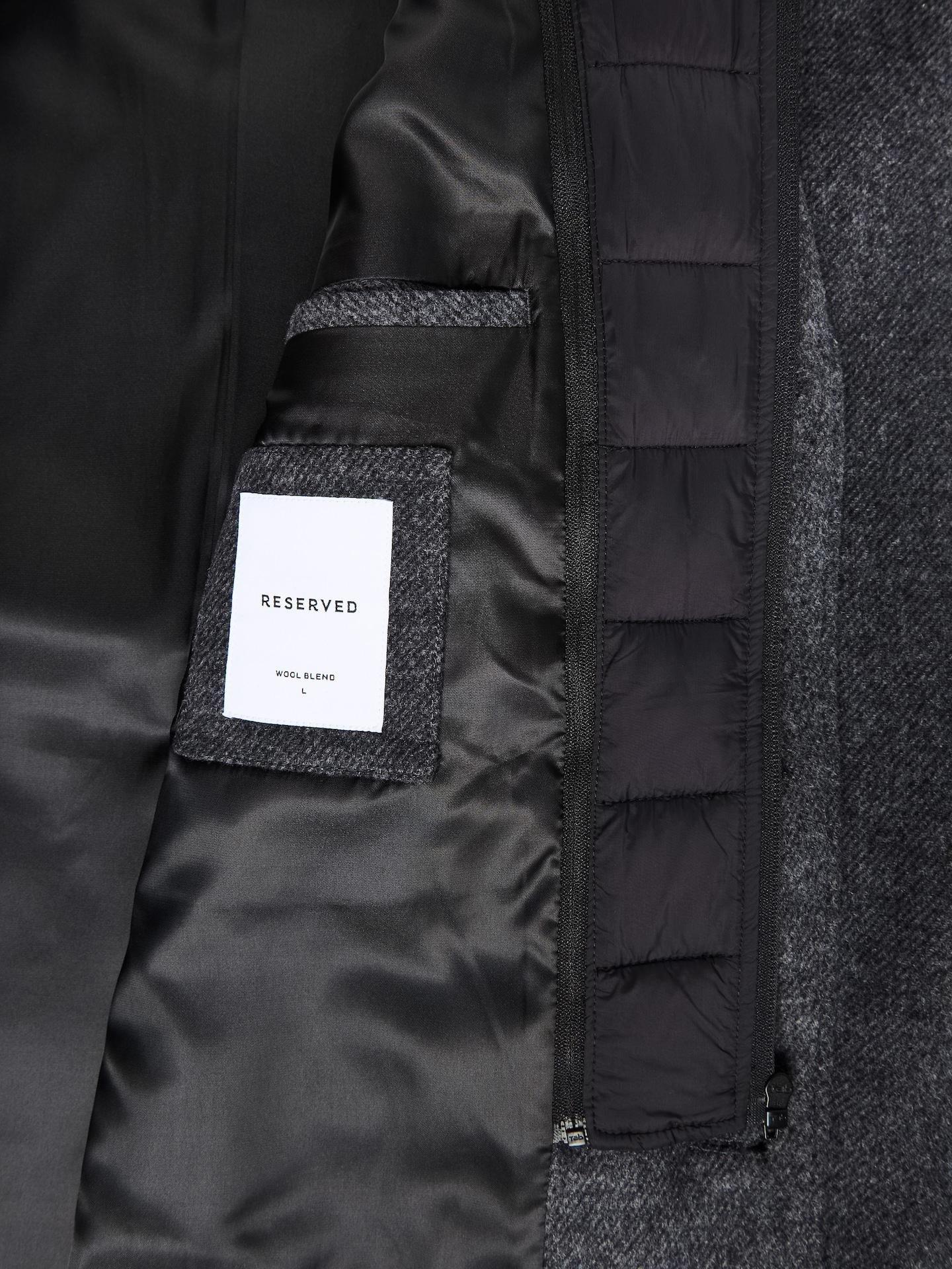 Grey Wool Blend Coat, Grey, medium